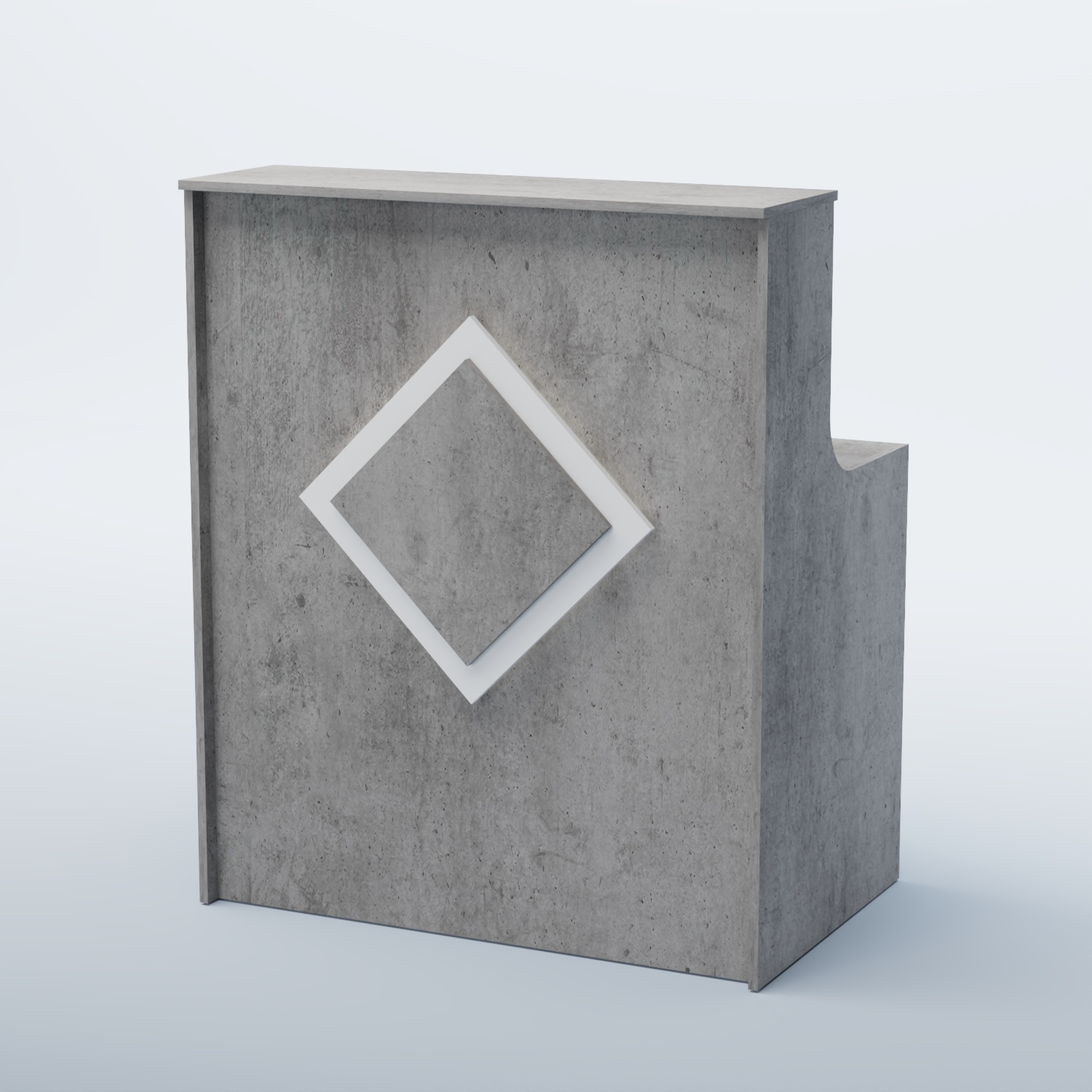 Ресепшен прямоугольный РОМБ №1 Бетон Чикаго светло-серый F186 ST9