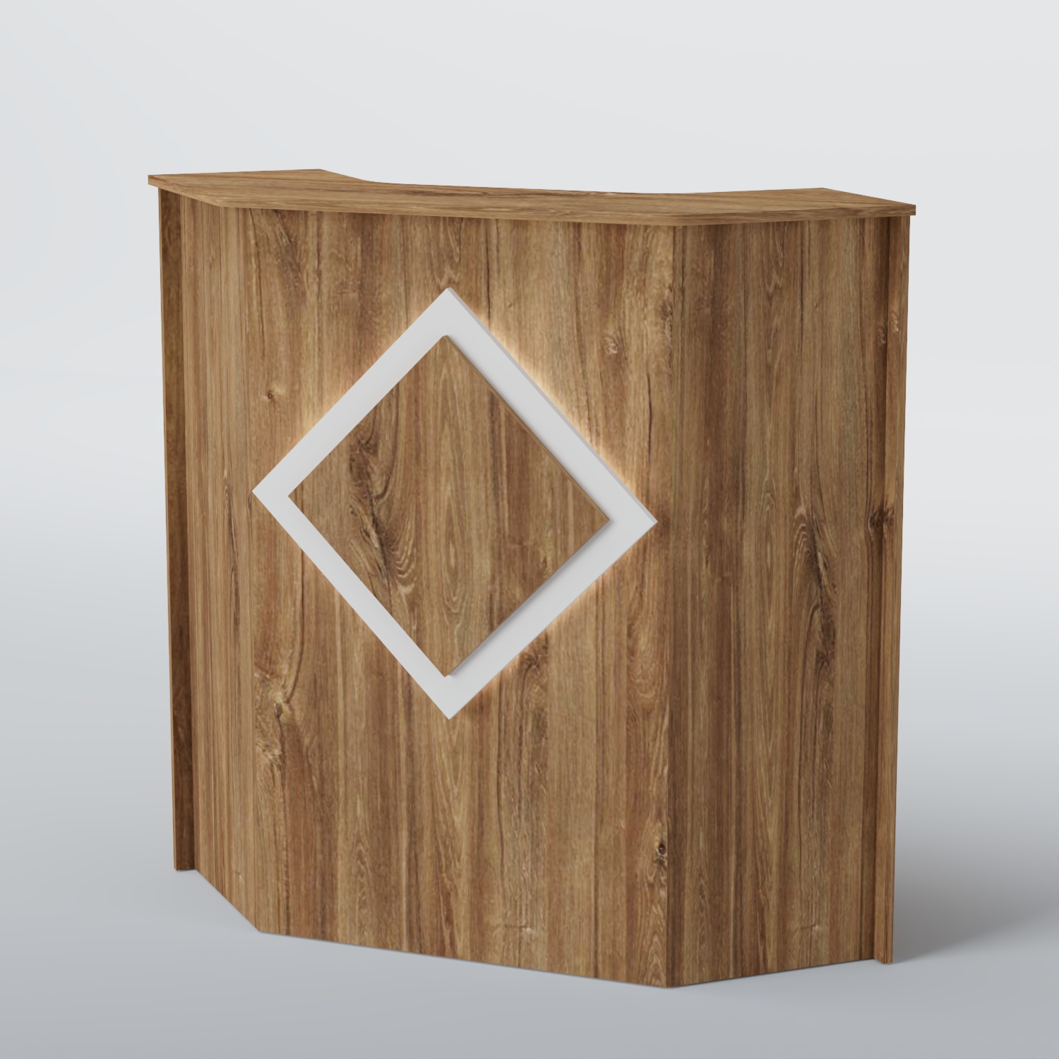 Ресепшен угловой РОМБ №2 Дуб Канзас коричневый