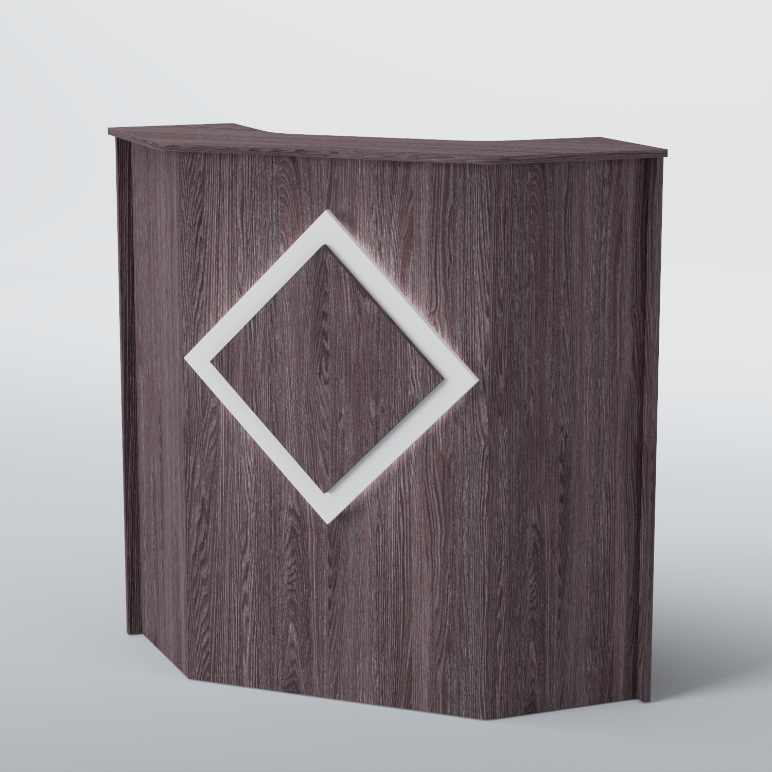 Ресепшен угловой РОМБ №2 Ясень Анкор темный