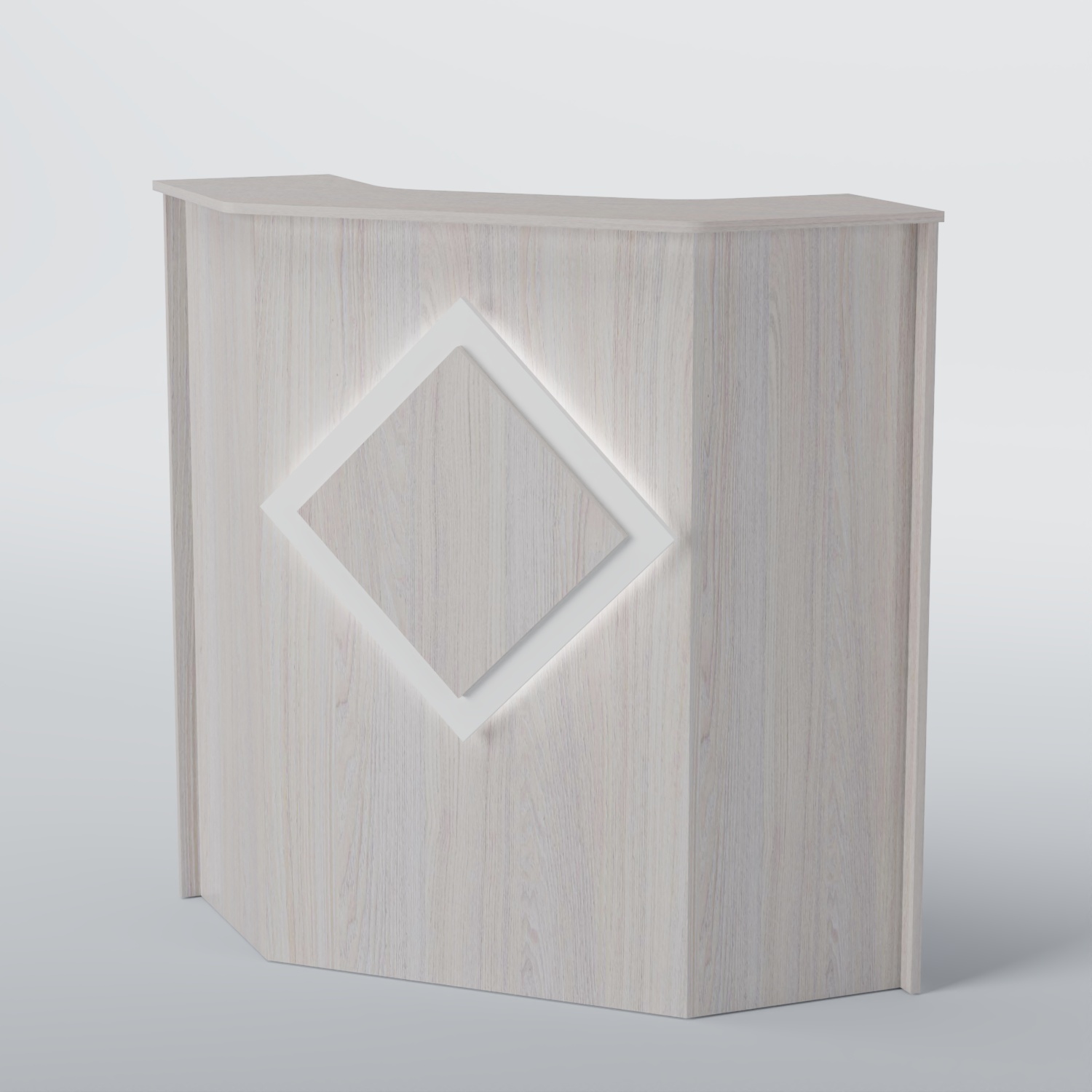 Ресепшен угловой РОМБ №2 Ясень Анкор светлый