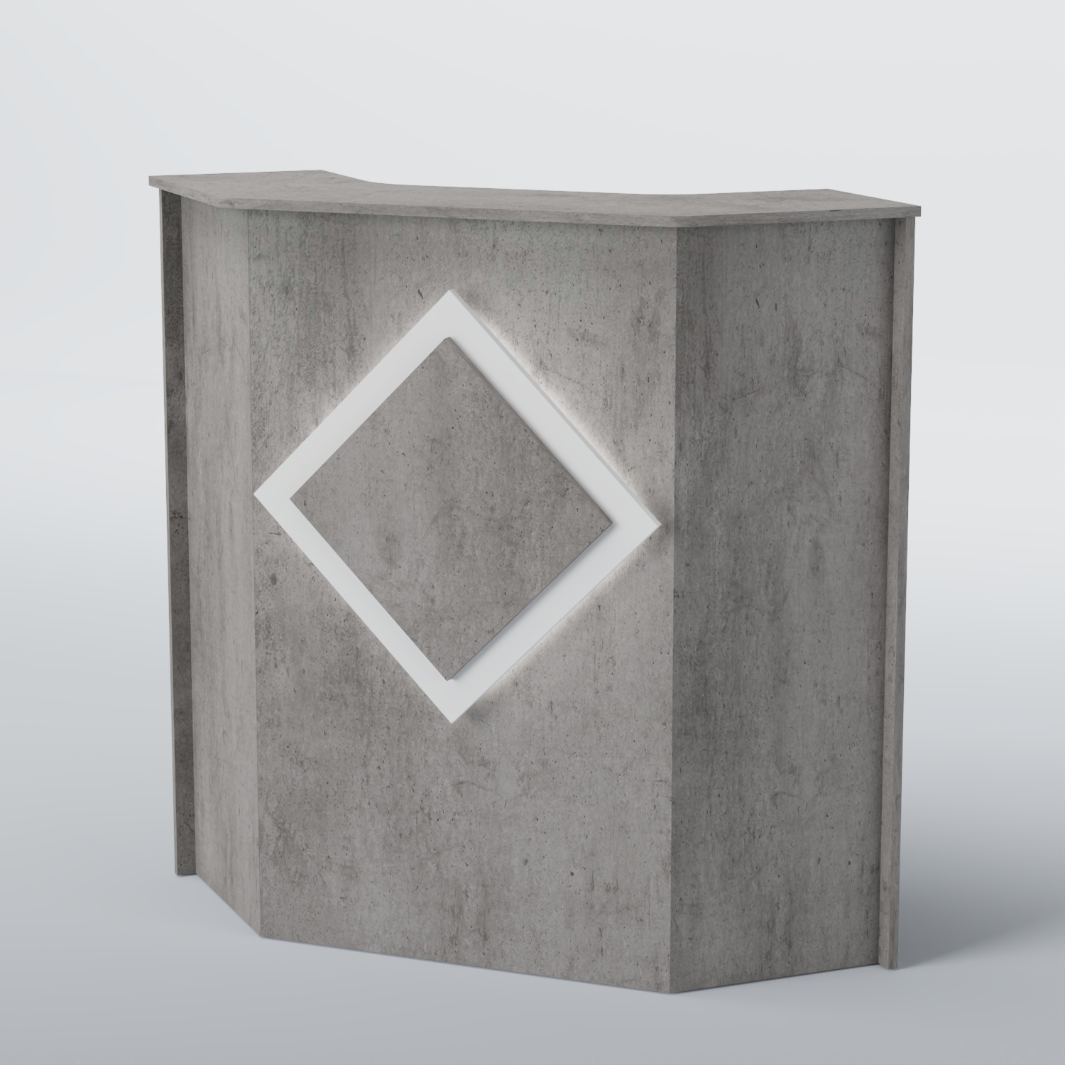 Ресепшен угловой РОМБ №2 Бетон Чикаго светло-серый F186 ST9