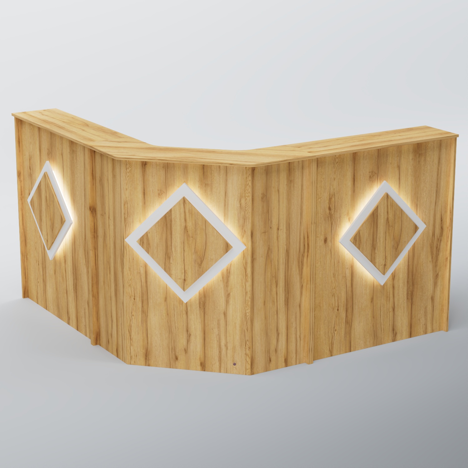 Ресепшен Г-образный РОМБ №3 Дуб Золотистый