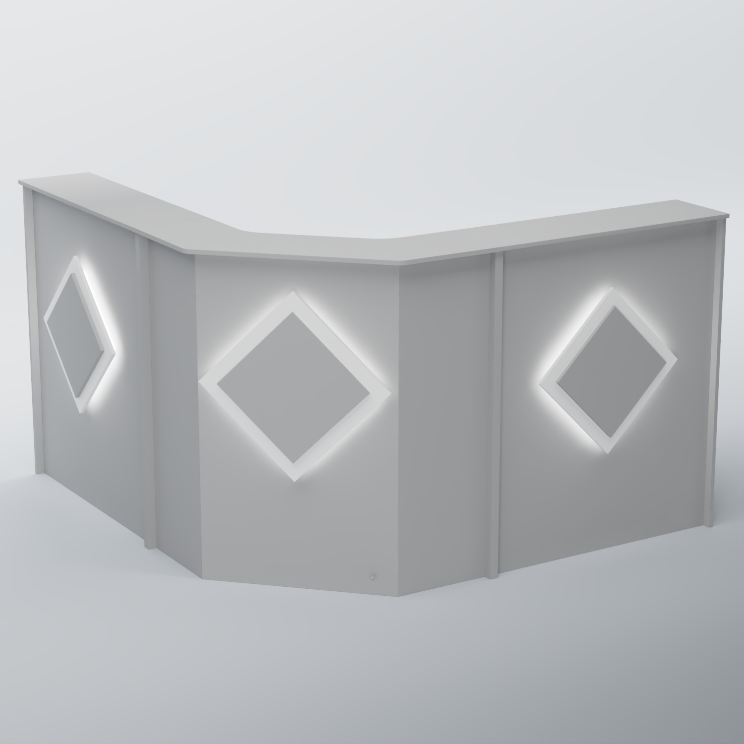 Ресепшен Г-образный РОМБ №3 Серый