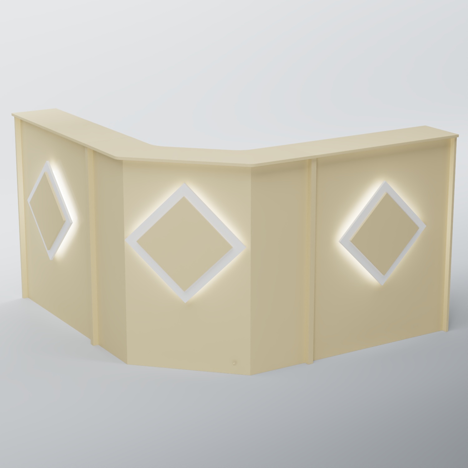 Ресепшен Г-образный РОМБ №3 Крем Вайс
