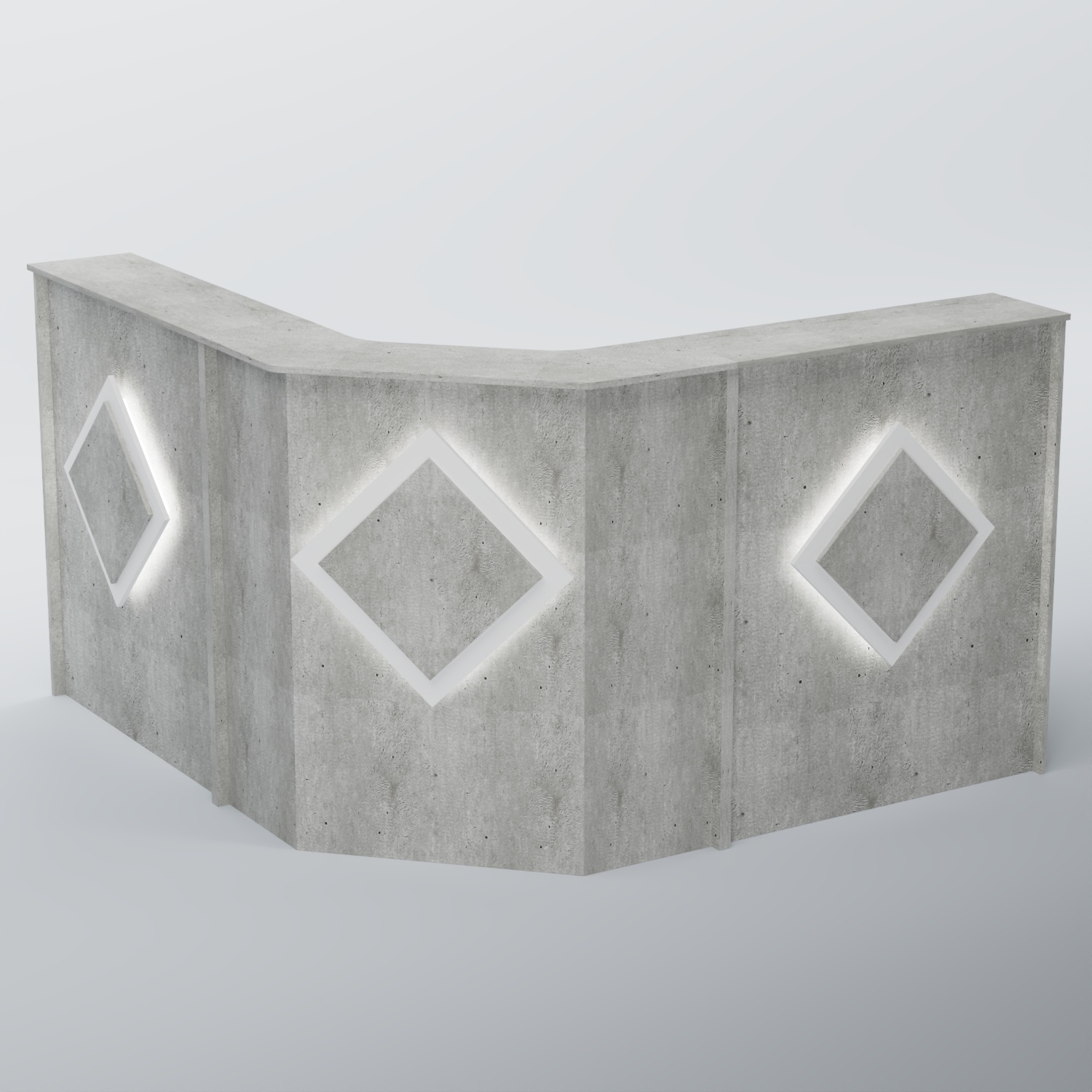 Ресепшен Г-образный РОМБ №3 Метрополитан Грей