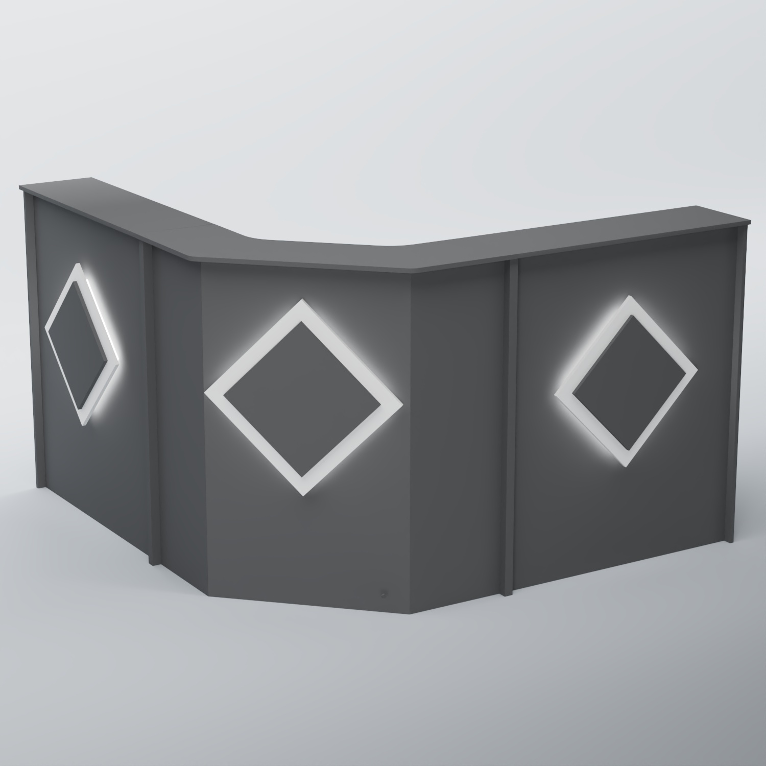 Ресепшен Г-образный РОМБ №3 Темно-Серый