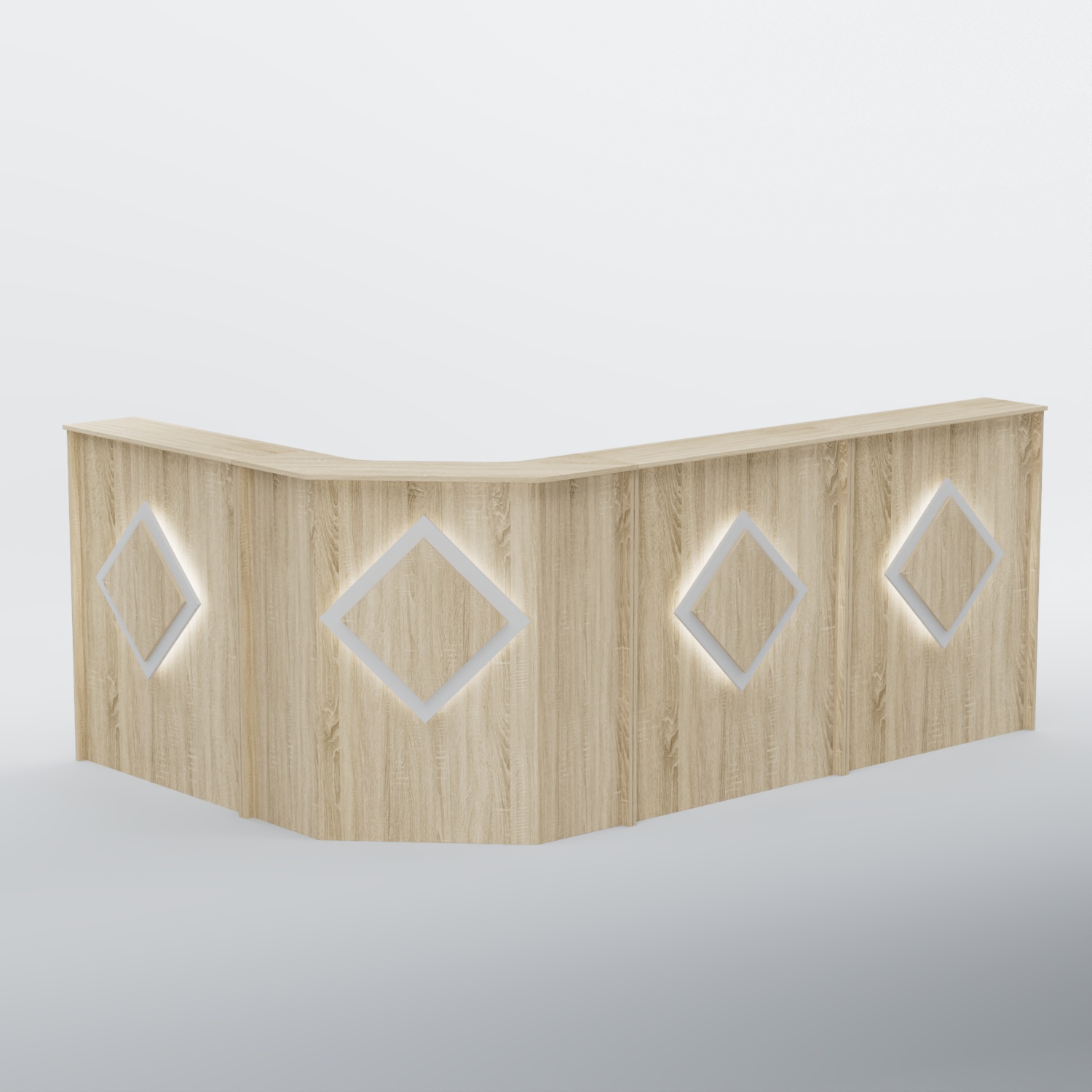 Ресепшен угловой большой РОМБ №4 Дуб сонома