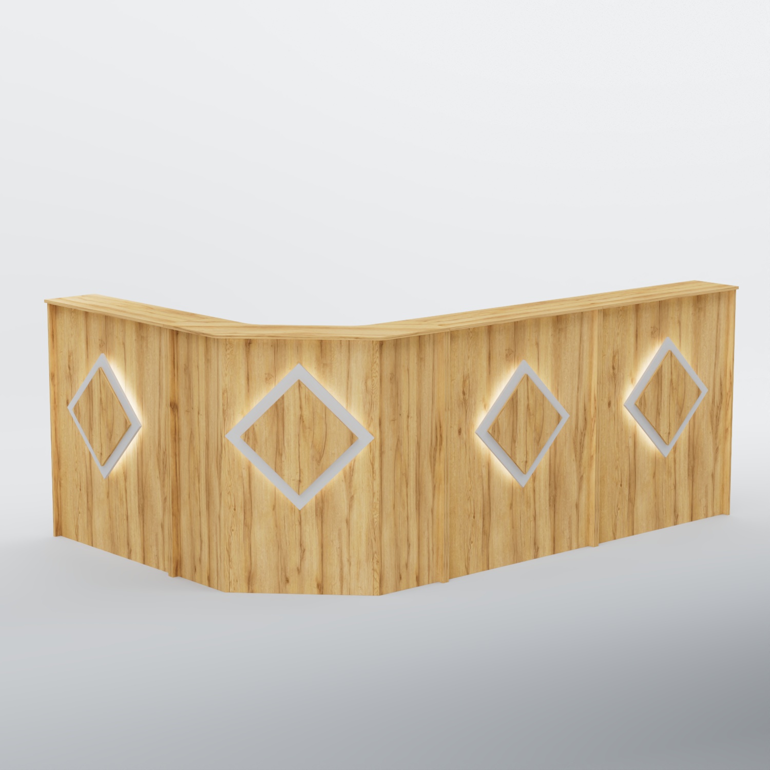 Ресепшен угловой большой РОМБ №4 Дуб Золотистый