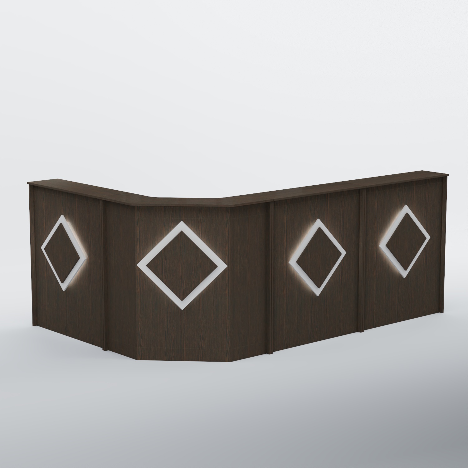 Ресепшен угловой большой РОМБ №4 Дуб Венге