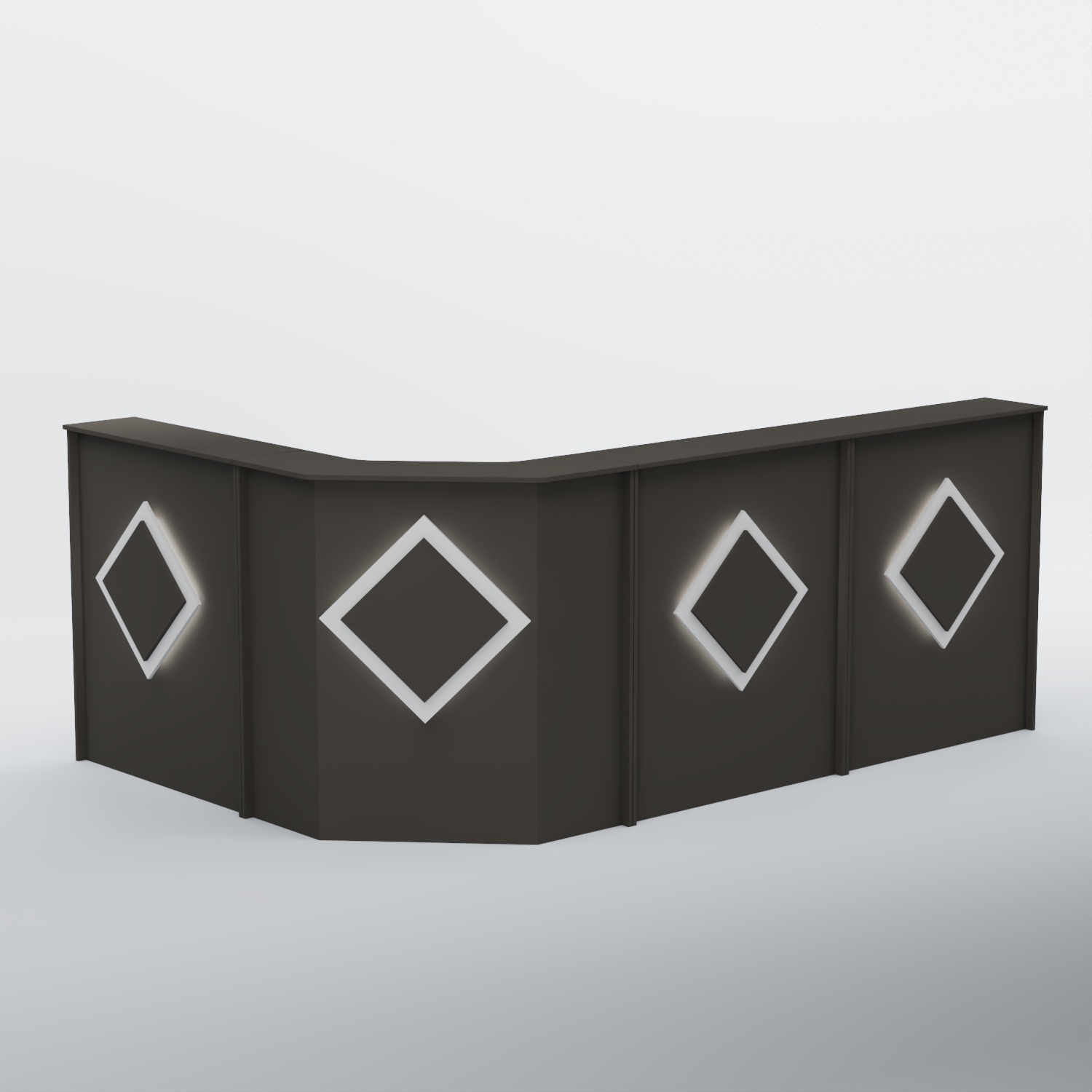 Ресепшен угловой большой РОМБ №4 Черный