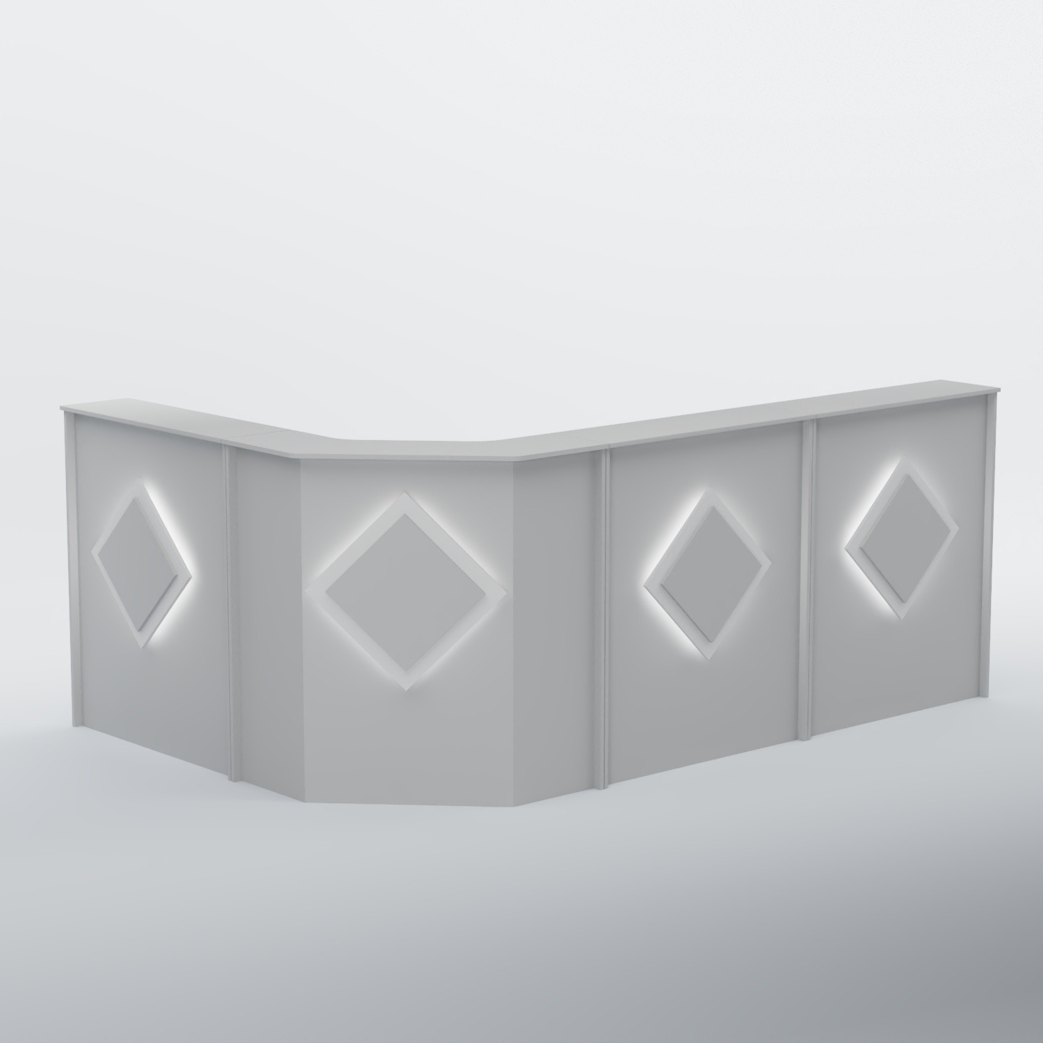 Ресепшен угловой большой РОМБ №4 Серый