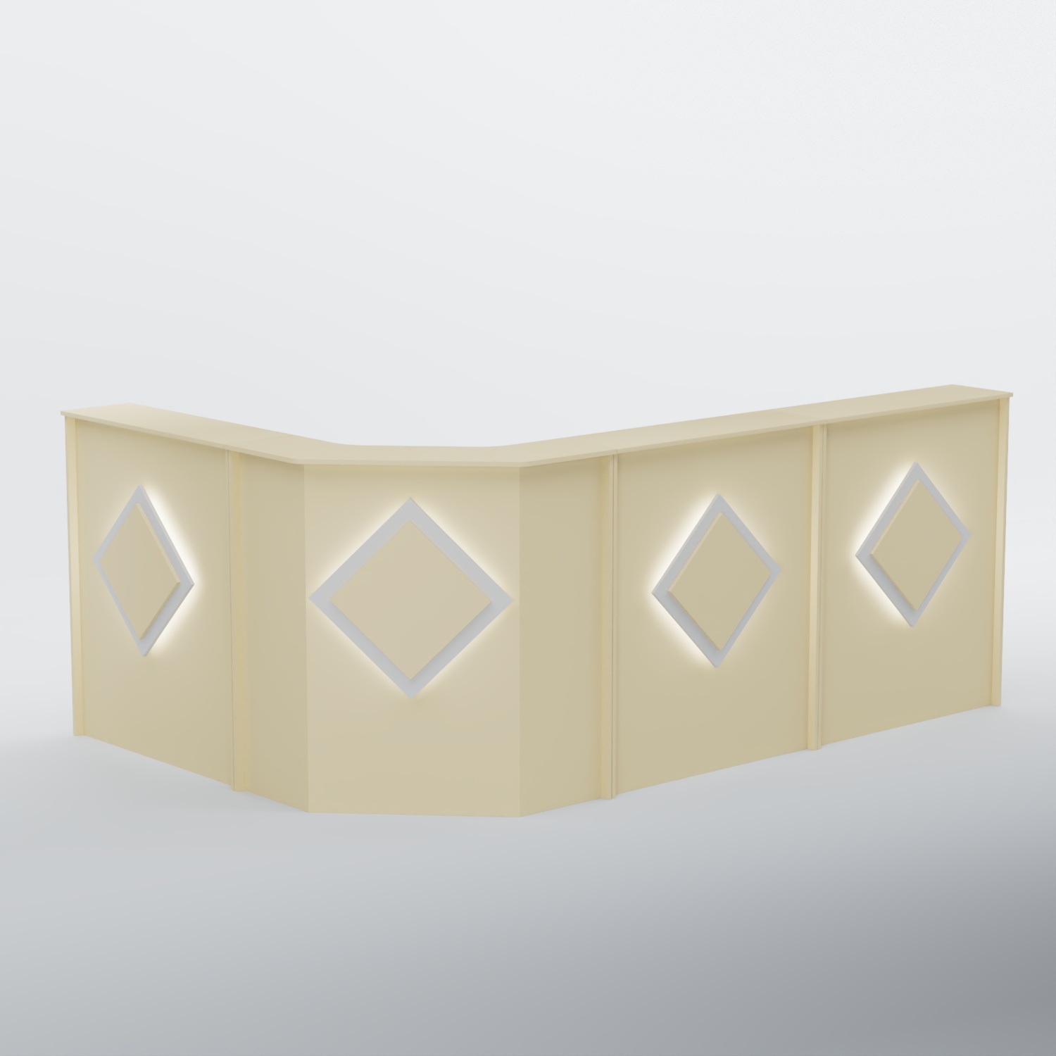 Ресепшен угловой большой РОМБ №4 Крем Вайс