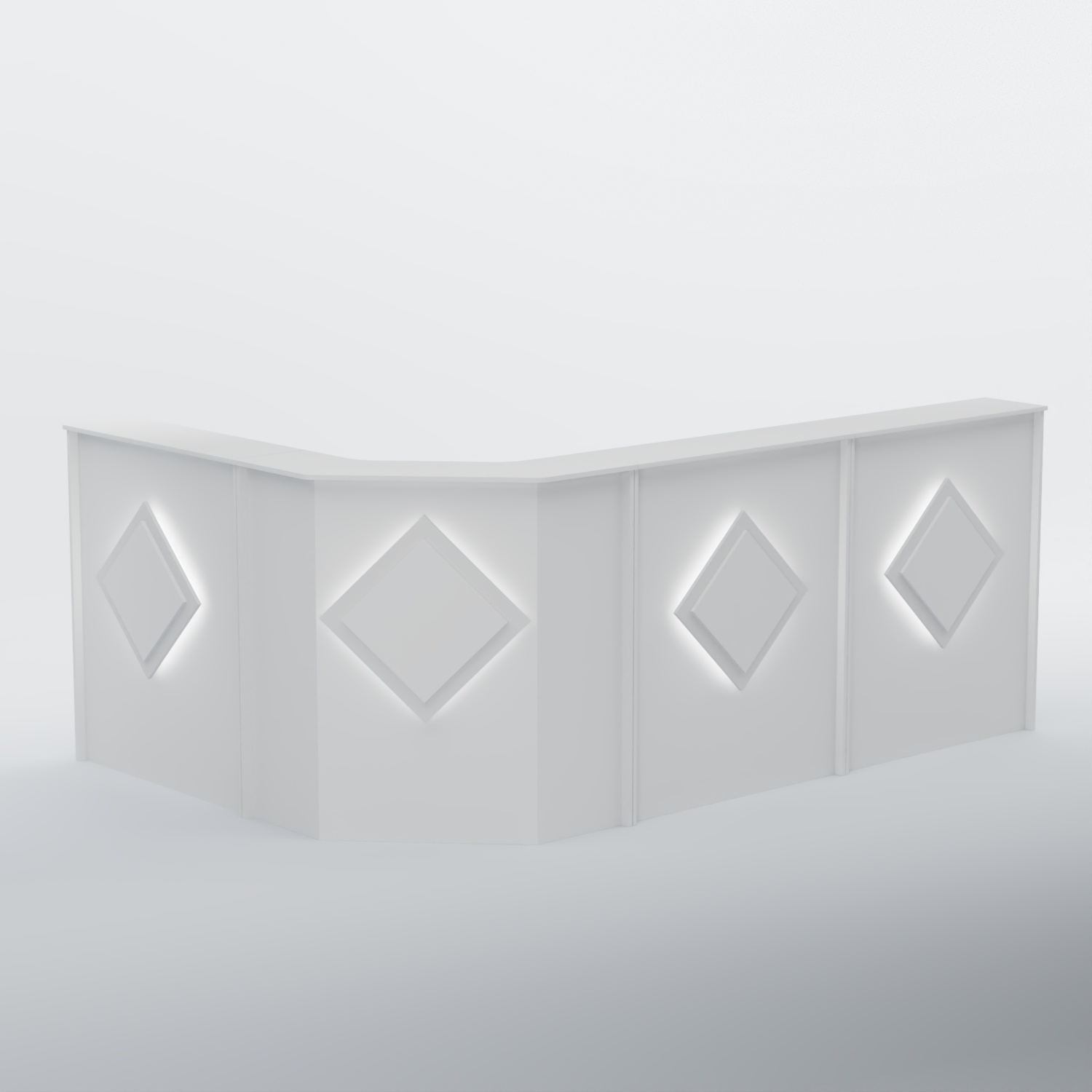 Ресепшен угловой большой РОМБ №4 Белый