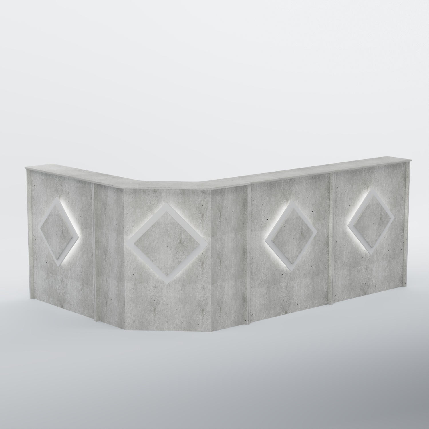 Ресепшен угловой большой РОМБ №4 Метрополитан Грей