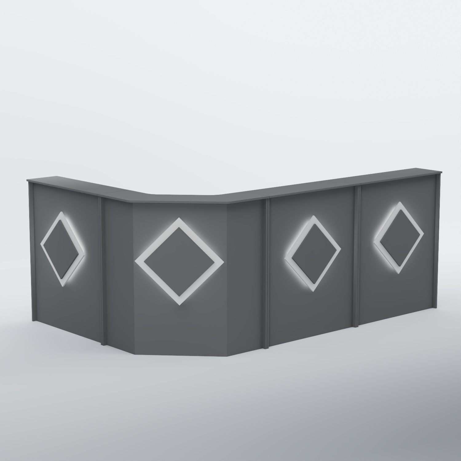 Ресепшен угловой большой РОМБ №4 Темно-Серый