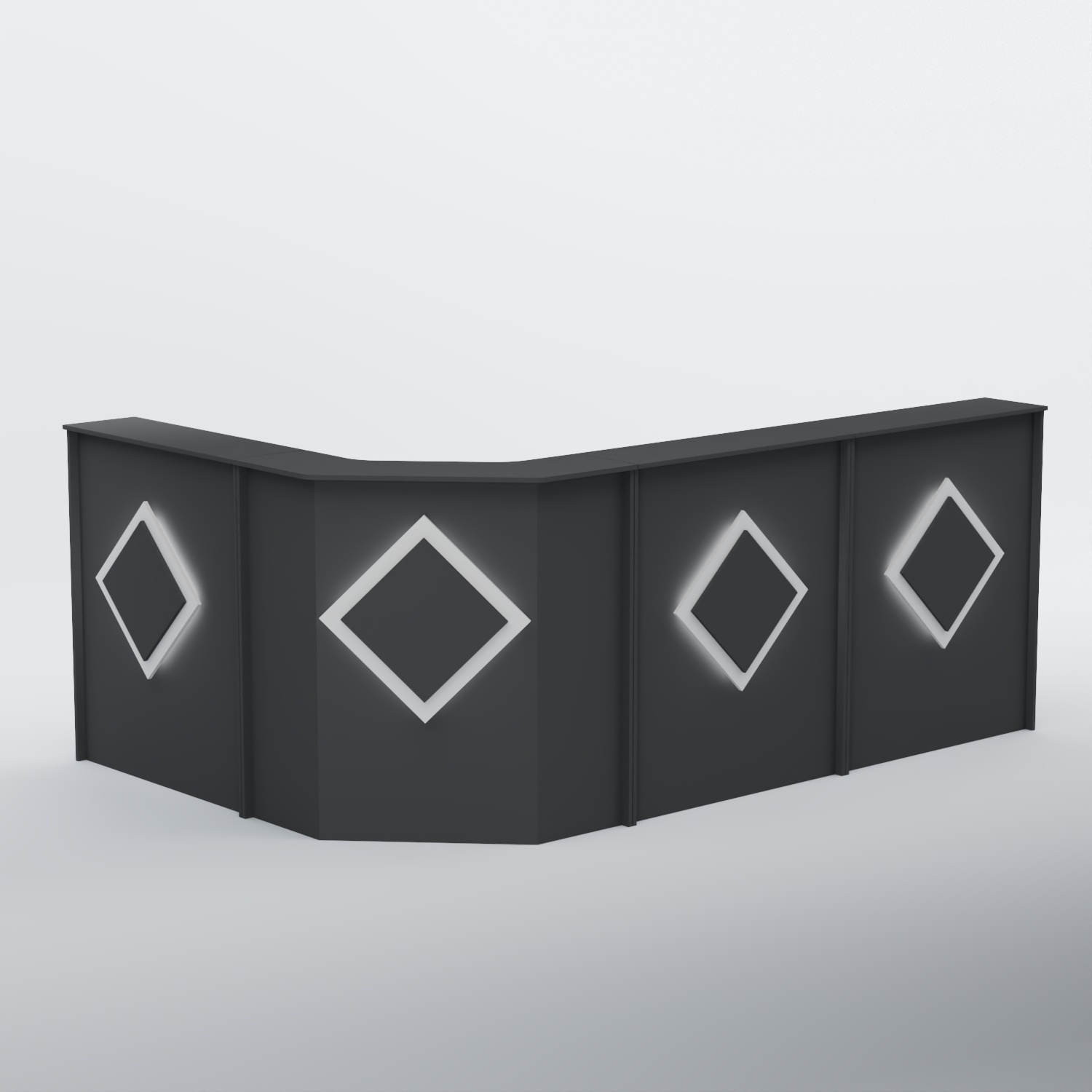 Ресепшен угловой большой РОМБ №4 Антрацит