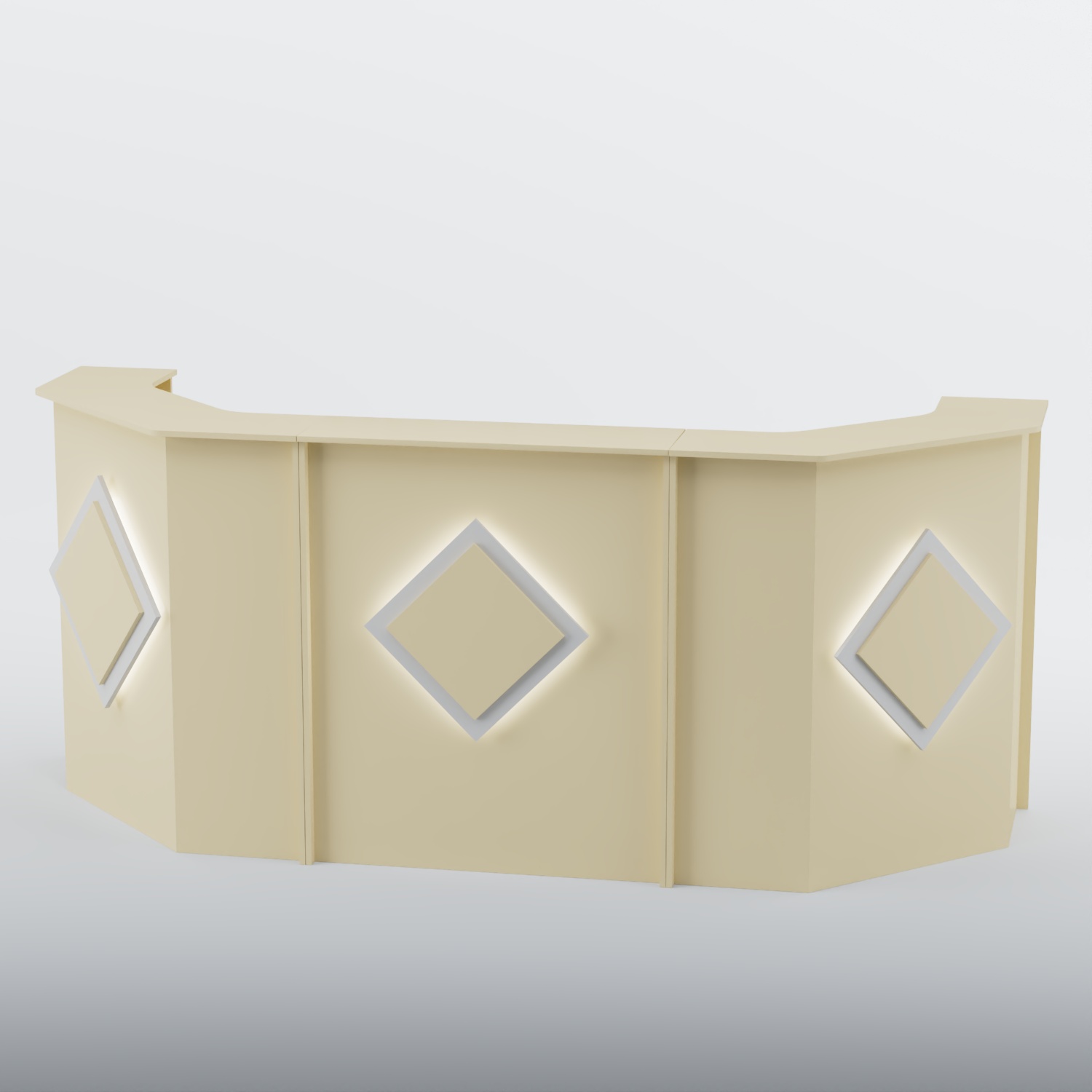 Ресепшен со скошенными углами РОМБ №5 Крем Вайс