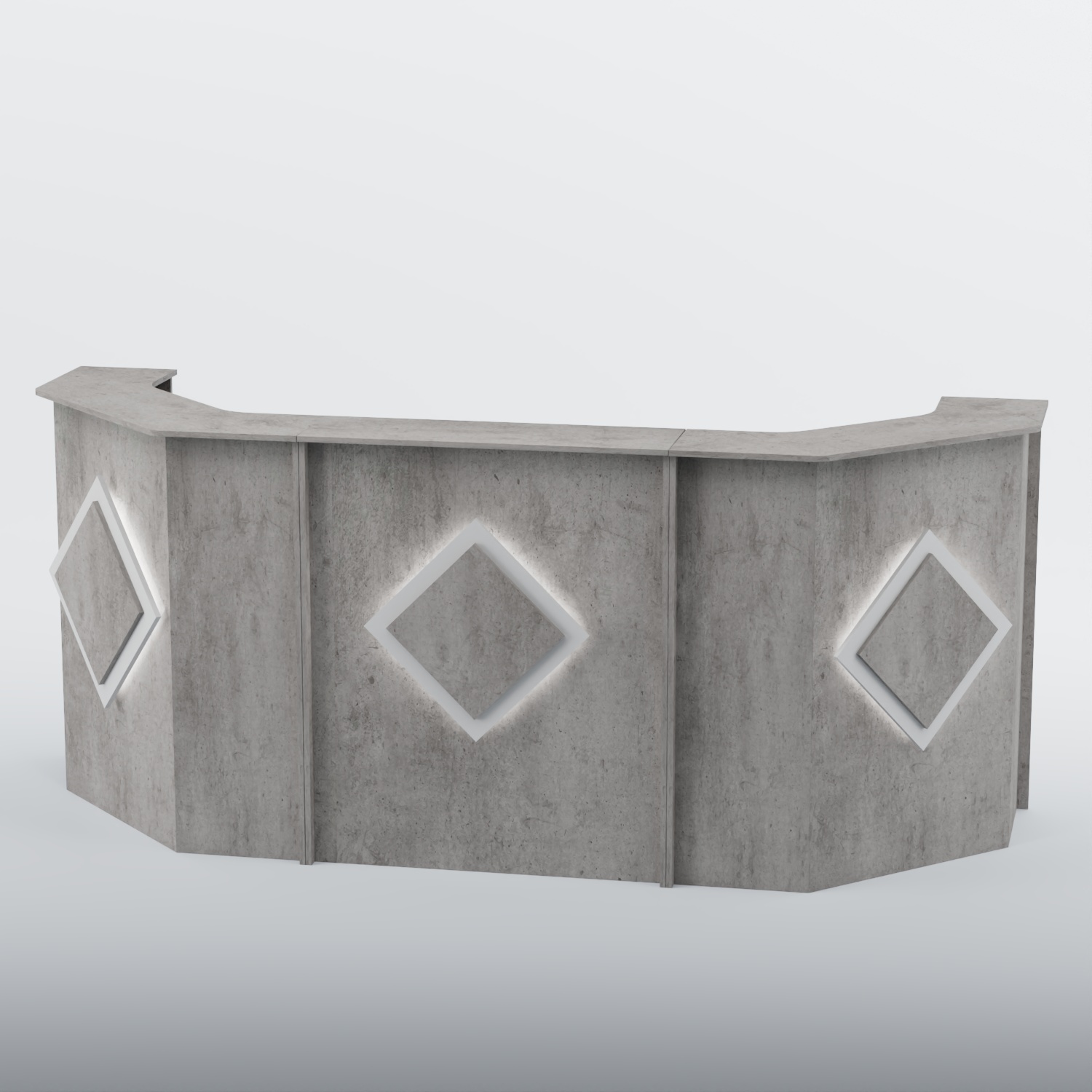 Ресепшен со скошенными углами РОМБ №5 Бетон Чикаго светло-серый F186 ST9
