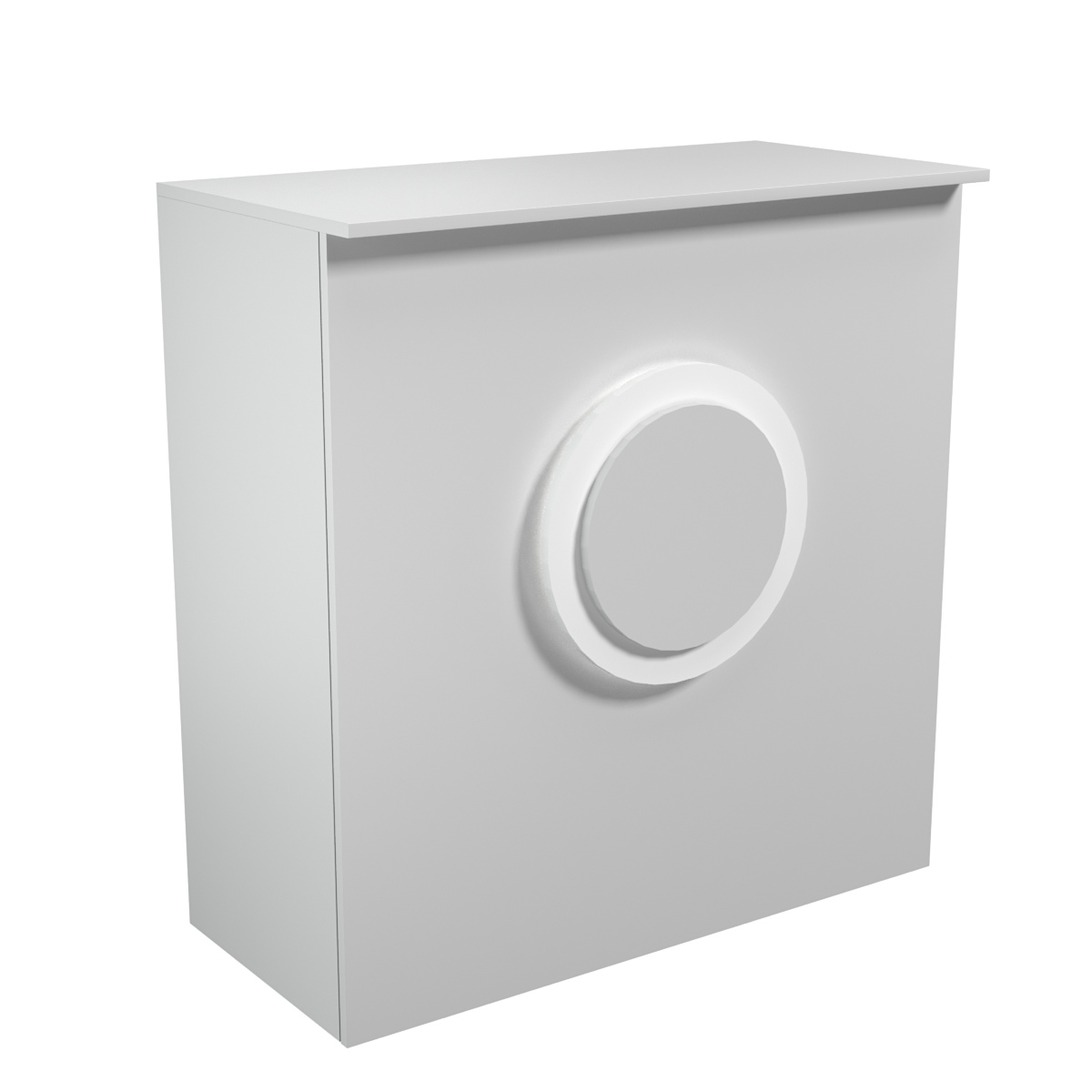 Торговый стол-прилавок широкий с декоративной накладкой серии КРУГ №20 Серый