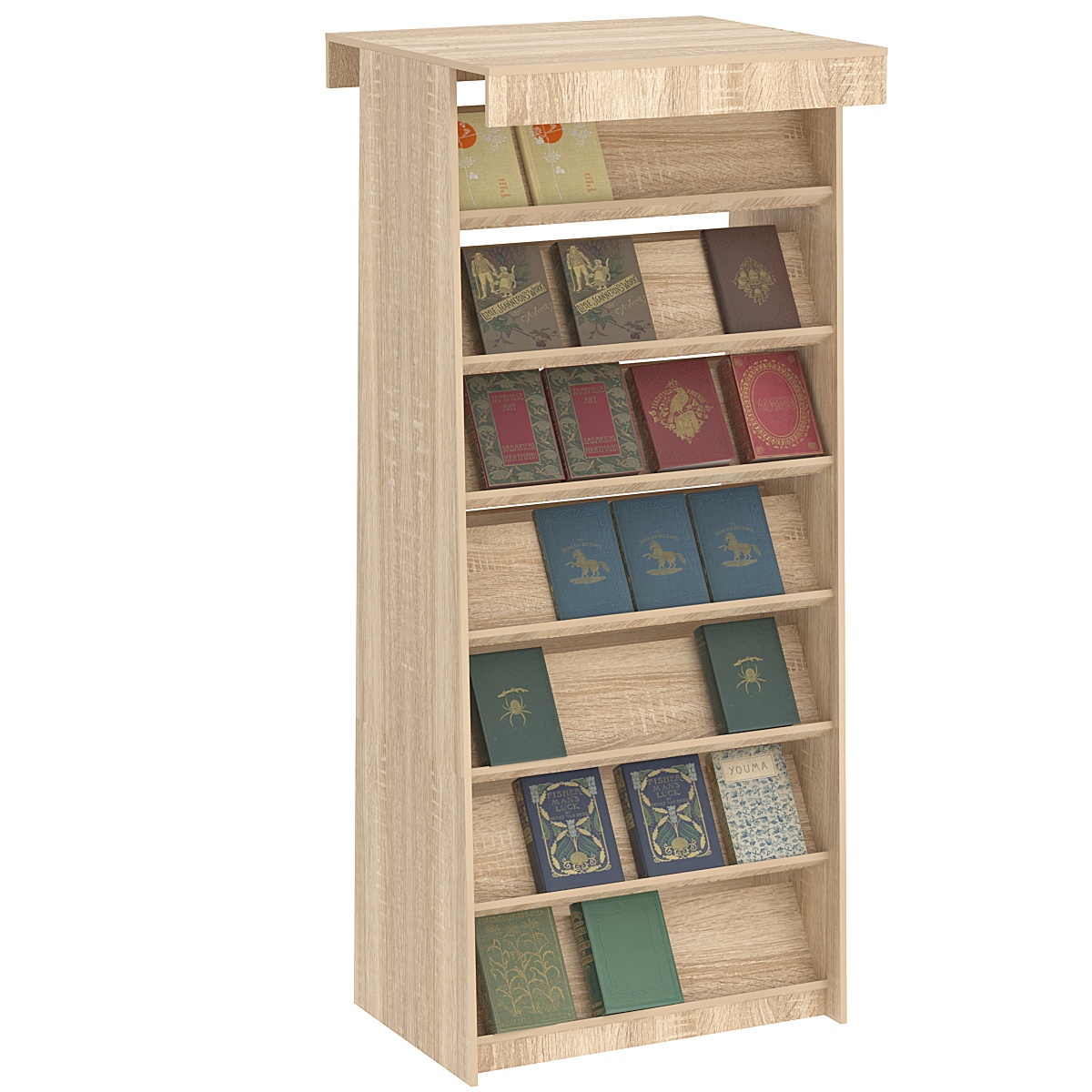 Стеллаж под книги №7 островной Дуб сонома