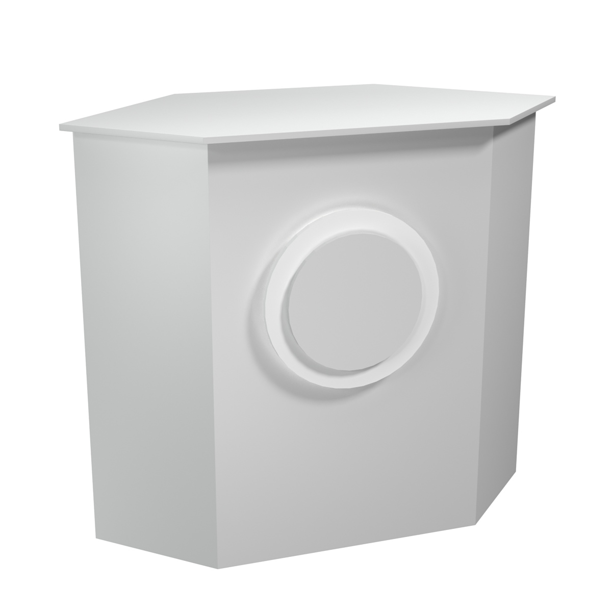 Торговый стол-прилавок шестигранный с декоративной накладкой серии КРУГ №22 Серый