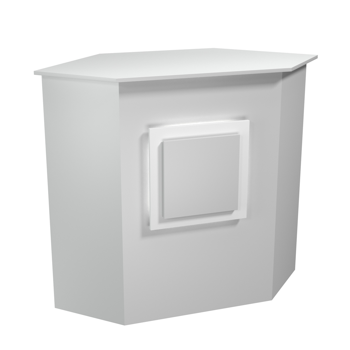 Торговый стол-прилавок шестигранный с декоративной накладкой серии КВАДРАТ №22 Серый