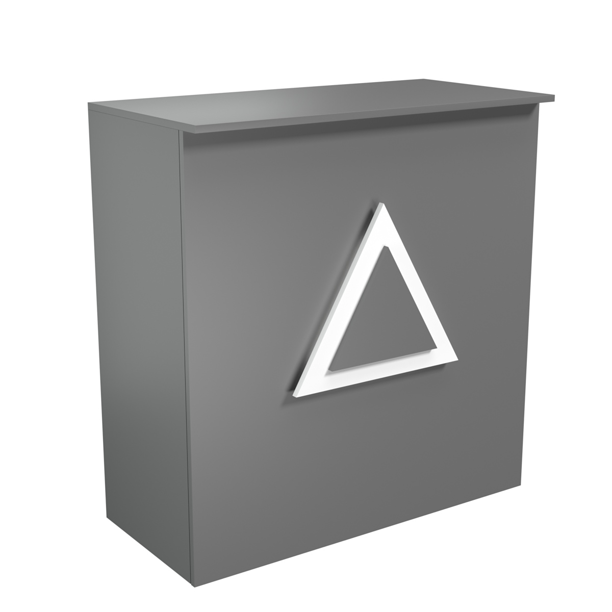 Торговый стол-прилавок широкий с декоративной накладкой серии ТРЕУГОЛЬНИК №20 Темно-Серый