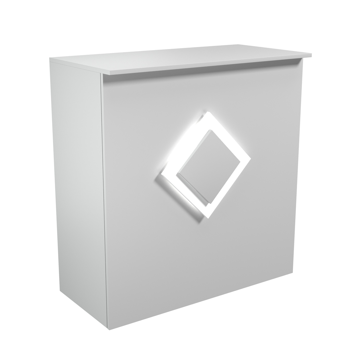 Торговый стол-прилавок широкий с декоративной накладкой серии РОМБ №20 Серый