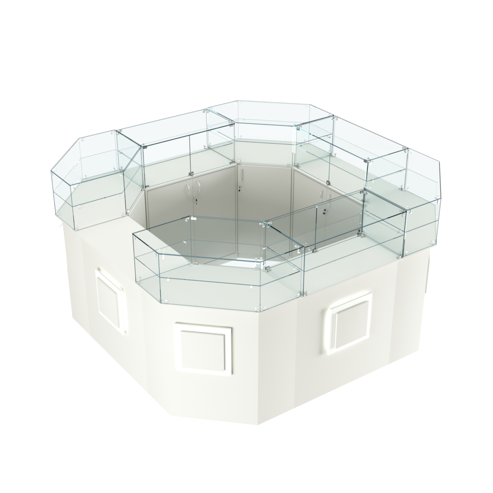 Торговый квадратный островок с накладками серии КВАДРАТ №5 (7,62 кв.м) Белый