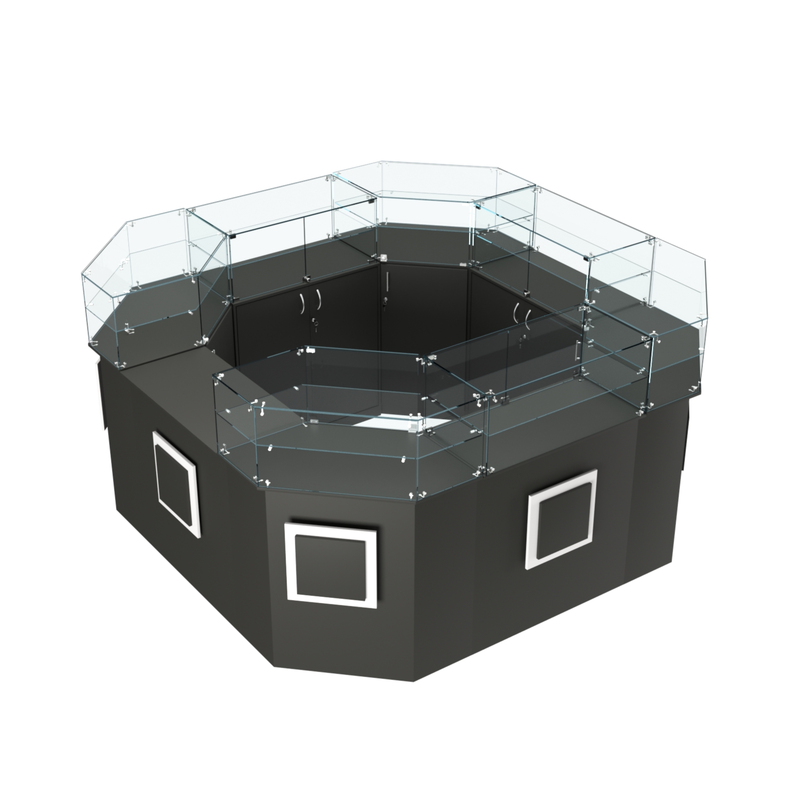 Торговый квадратный островок с накладками серии КВАДРАТ №5 (7,62 кв.м) Черный