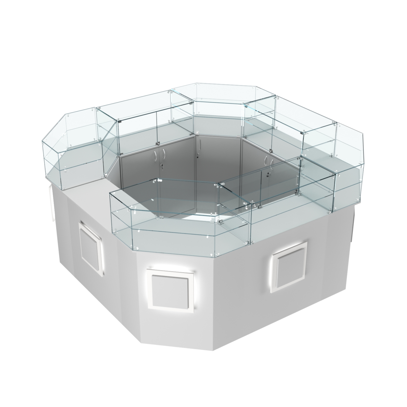 Торговый квадратный островок с накладками серии КВАДРАТ №5 (7,62 кв.м) Серый