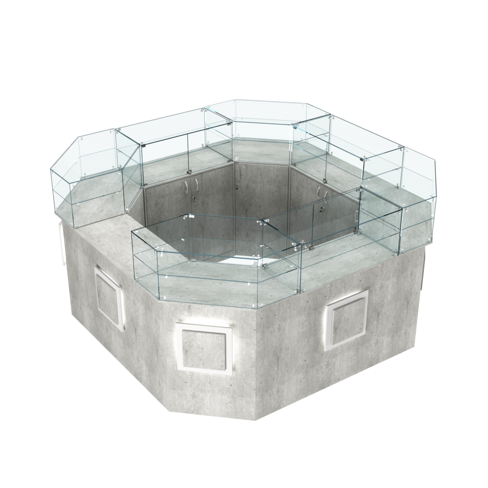 Торговый квадратный островок с накладками серии КВАДРАТ №5 (7,62 кв.м) Метрополитан Грей