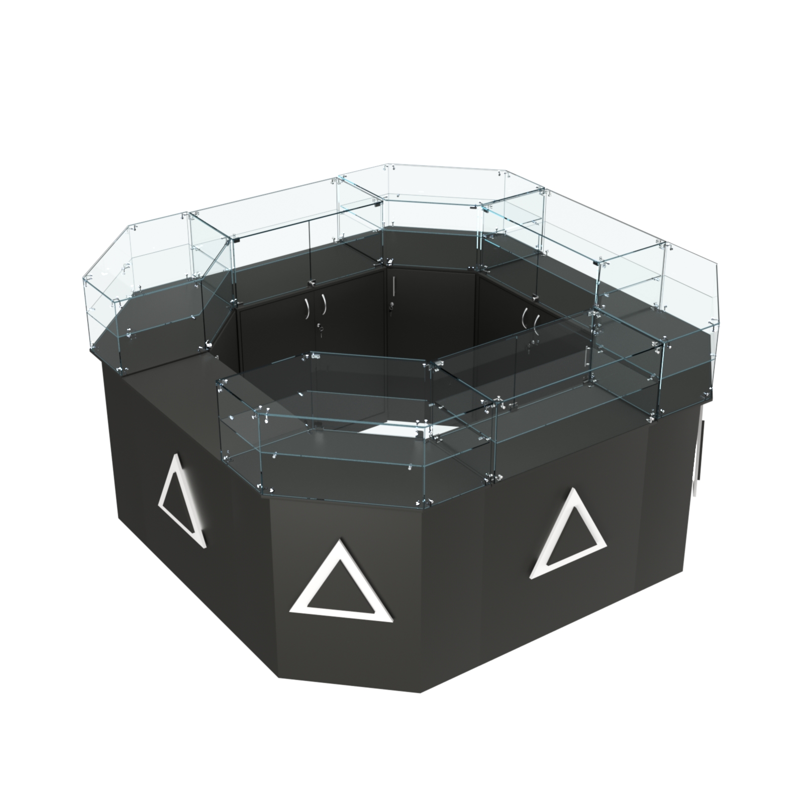 Торговый квадратный островок с накладками серии ТРЕУГОЛЬНИК №5 (7,62 кв.м) Черный