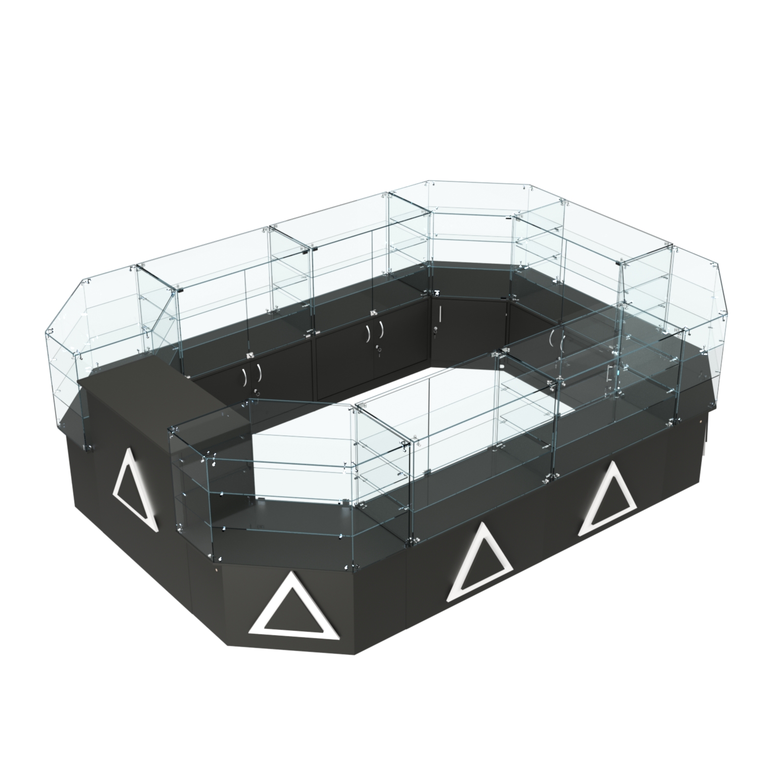 Торговый центральный островок с накладками серии ТРЕУГОЛЬНИК №3 (10,38 кв.м) Черный