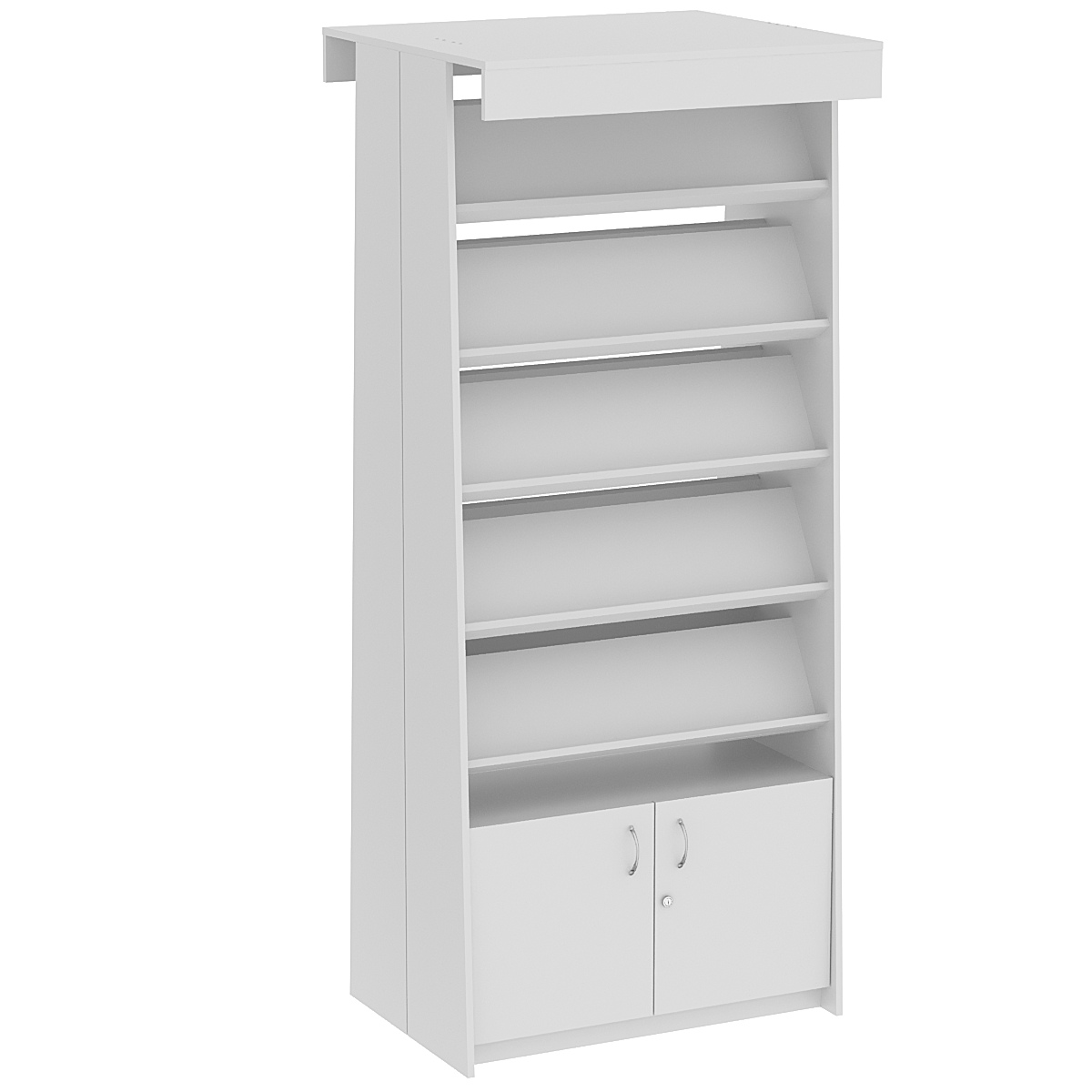 Стеллаж под книги №8 островной Серый