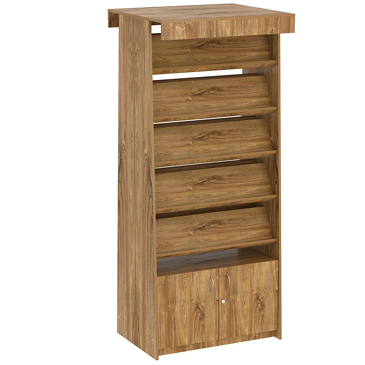 Стеллаж под книги №8 островной Дуб канзас коричневый Н1113 ST10