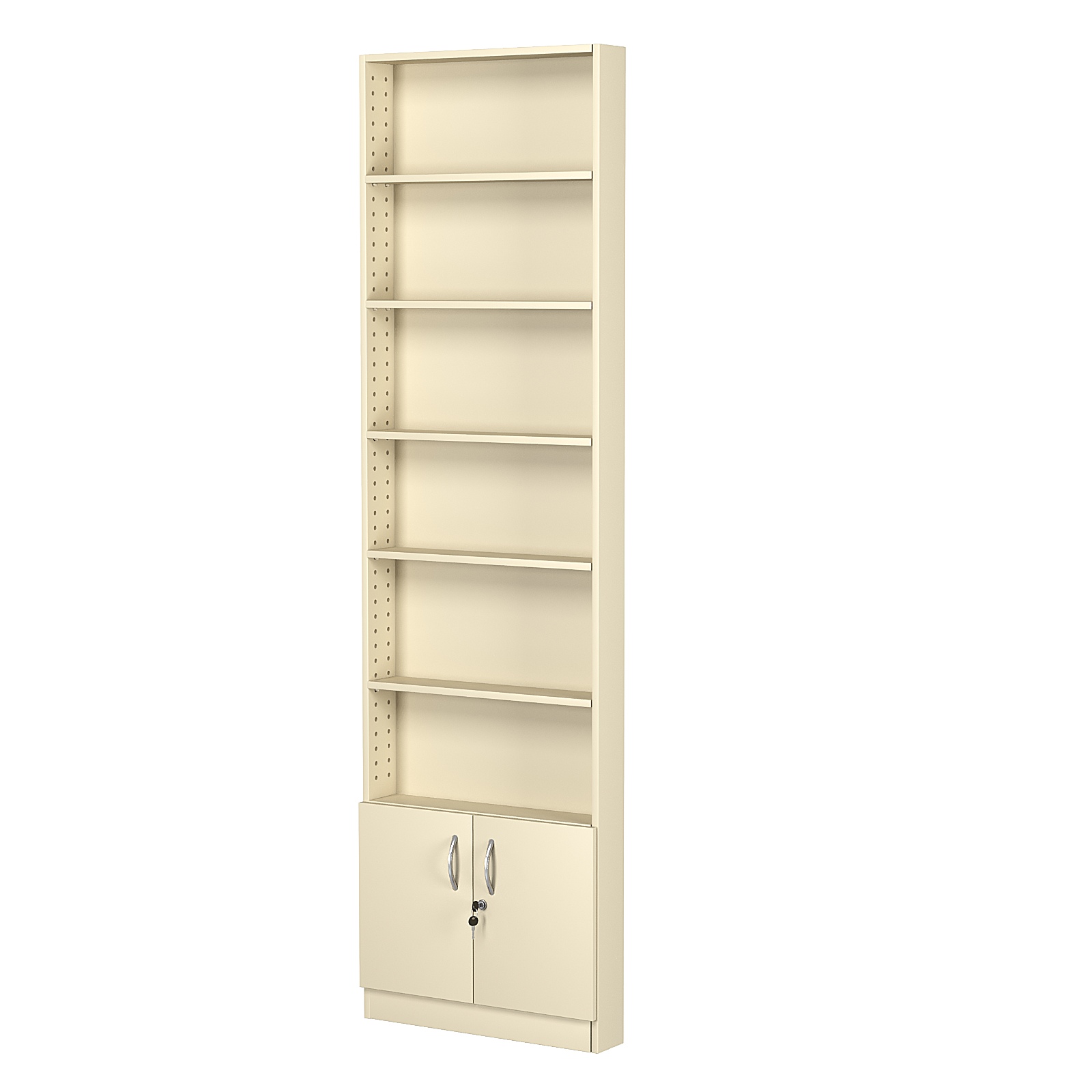 Стеллаж из ДСП с 5-ю полками 100x600 мм серии LEVEL-5 №1 (З/C - ДВП) Крем Вайс