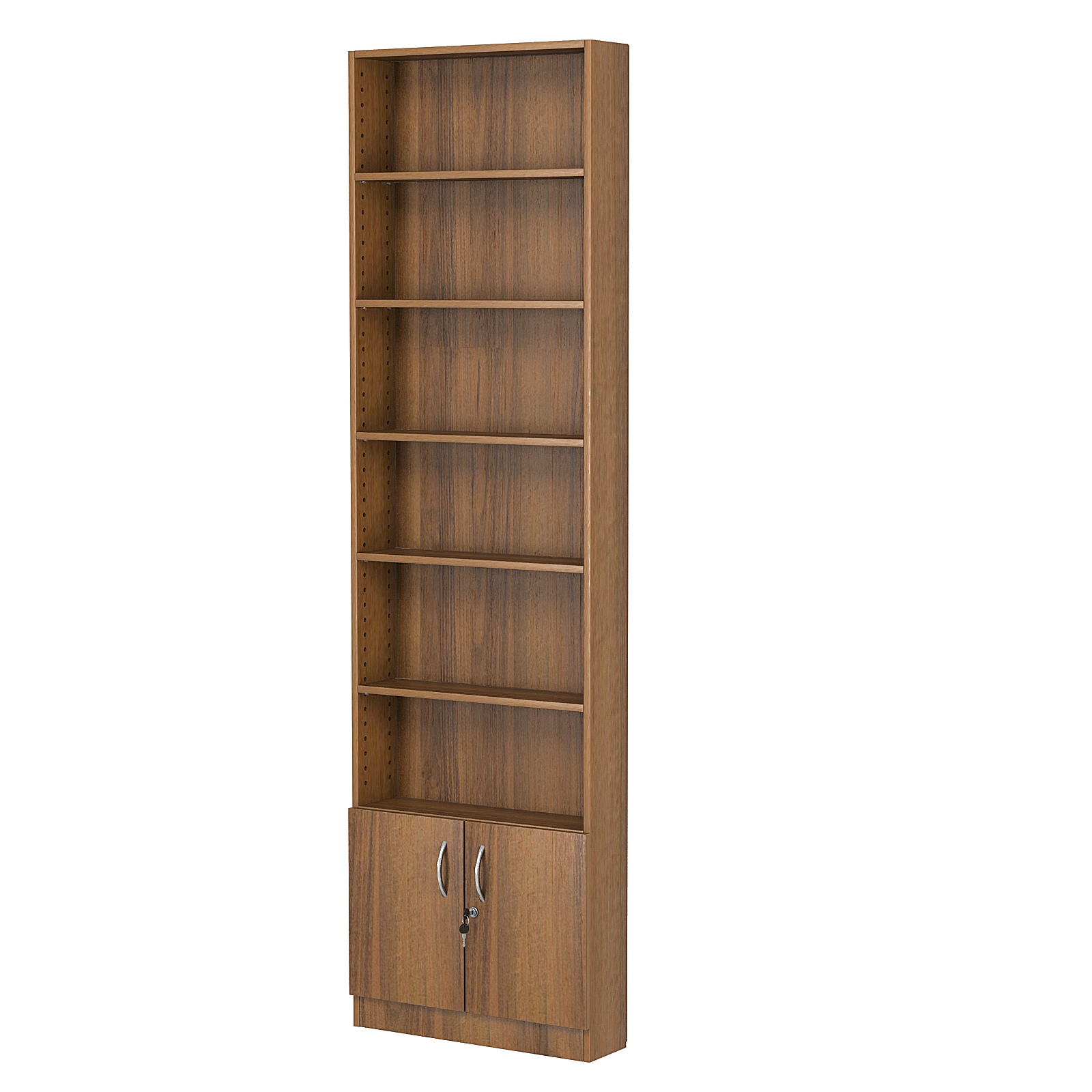 Стеллаж из ДСП с 5-ю полками 150x600 мм серии LEVEL-5 №2 (З/C - ДВП) Орех