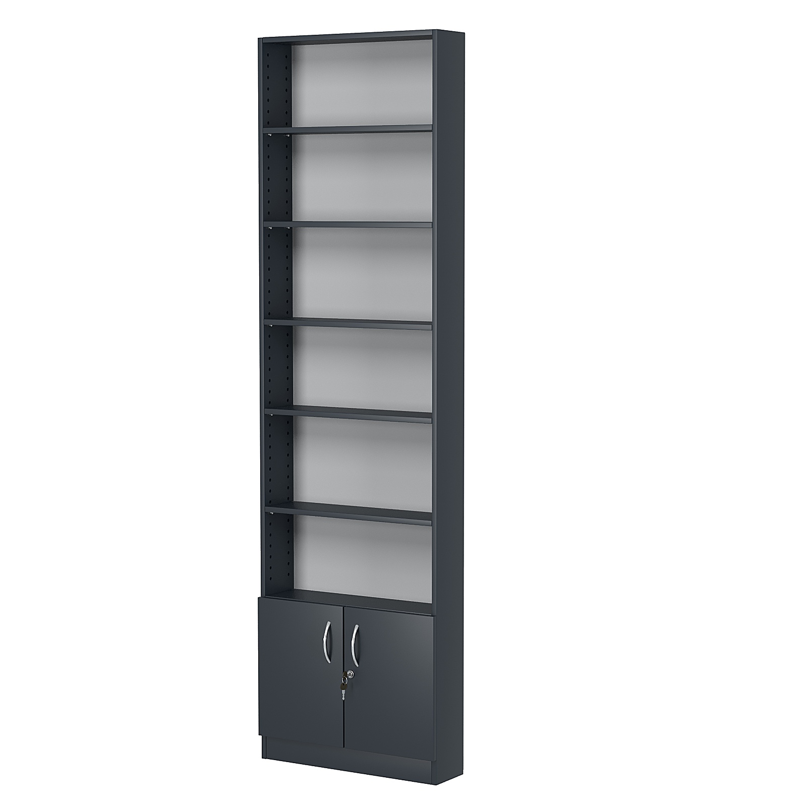 Стеллаж из ДСП с 5-ю полками 150x600 мм серии LEVEL-5 №2 (З/C - ДВП) Антрацит