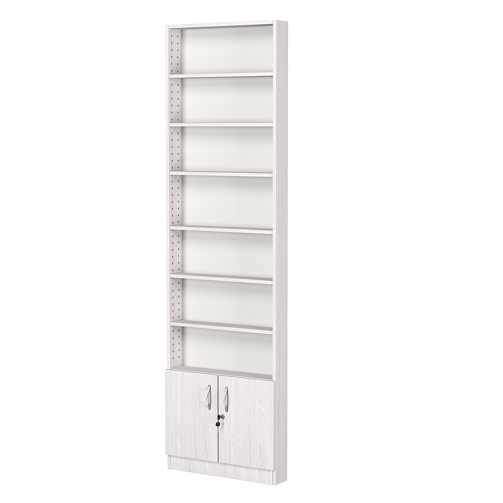 Стеллаж из ДСП с 6-ю полками 100x600 мм серии LEVEL-6 №1 (З/C - ДВП) Ясень Анкор светлый