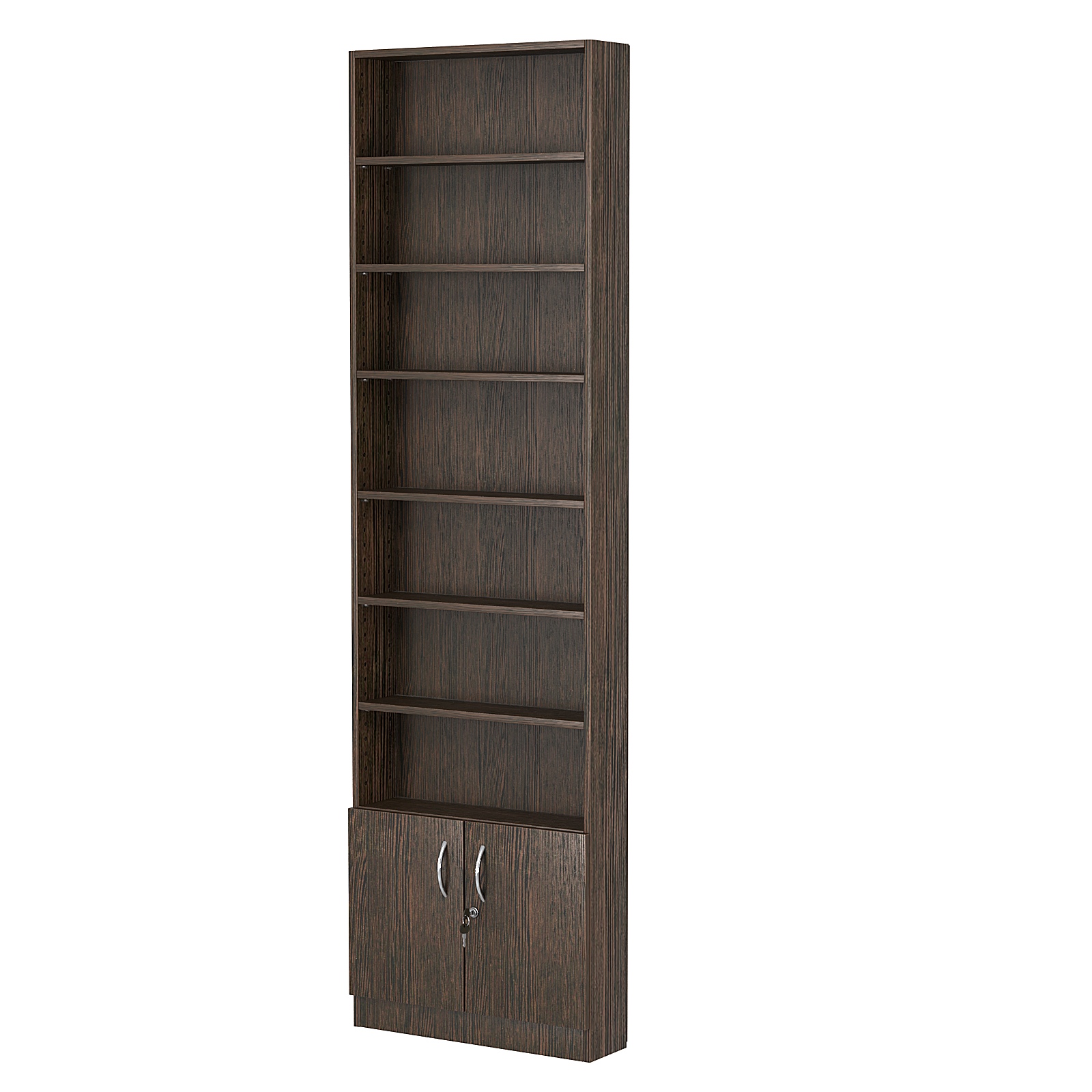 Стеллаж из ДСП с 6-ю полками 150x600 мм серии LEVEL-6 №2 (З/C - ДВП) Дуб Венге