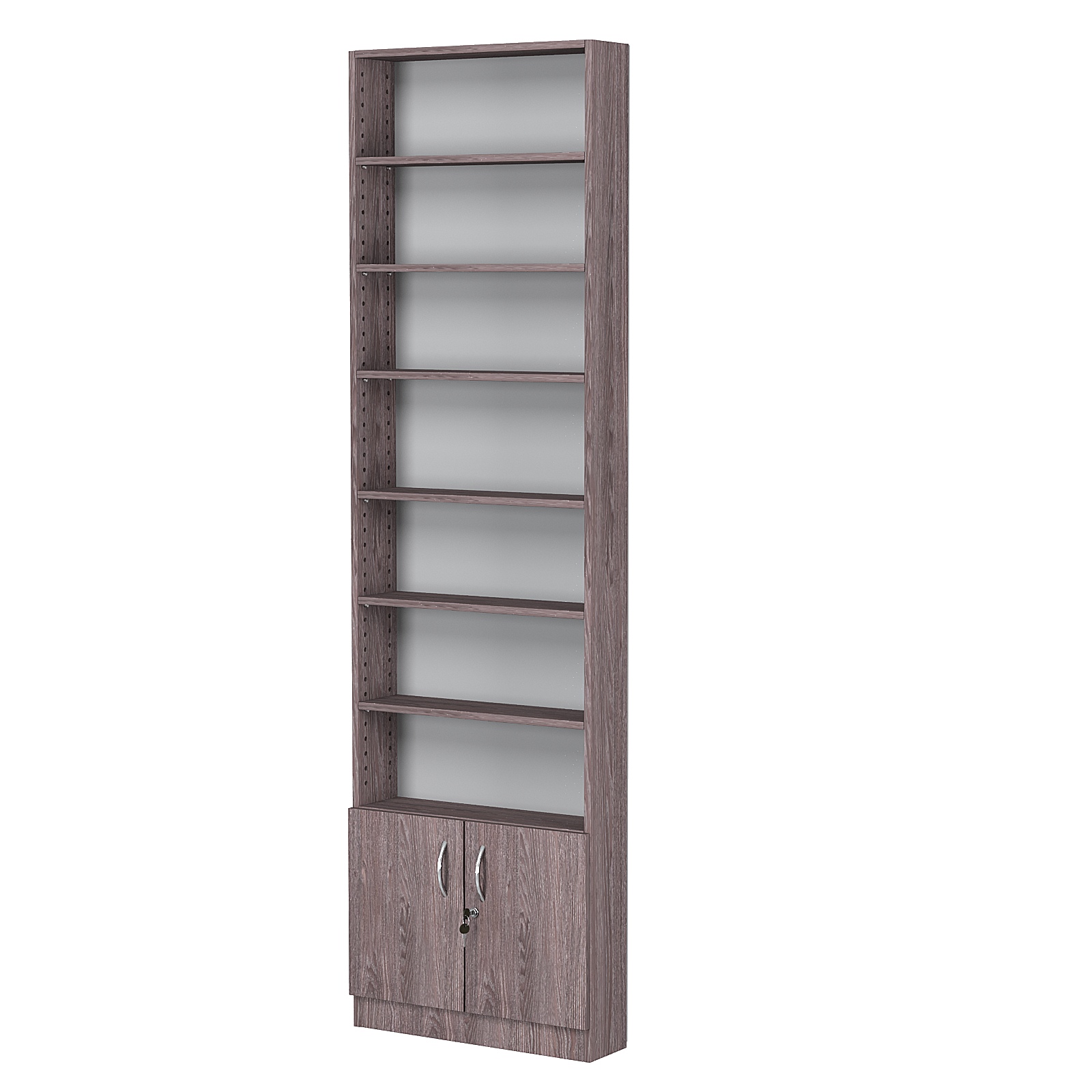 Стеллаж из ДСП с 6-ю полками 150x600 мм серии LEVEL-6 №2 (З/C - ДВП) Ясень Анкор темный