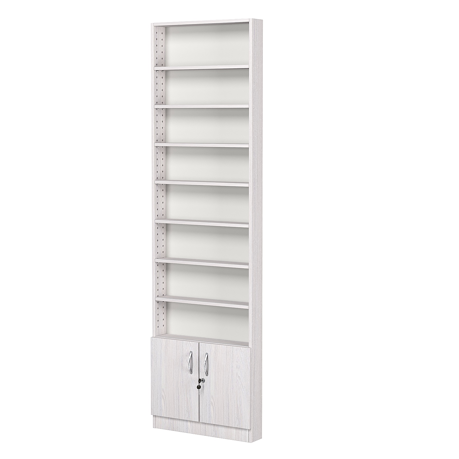 Стеллаж из ДСП с 7-ю полками 100x600 мм серии LEVEL-7 №1 (З/C - ДВП) Ясень Анкор светлый