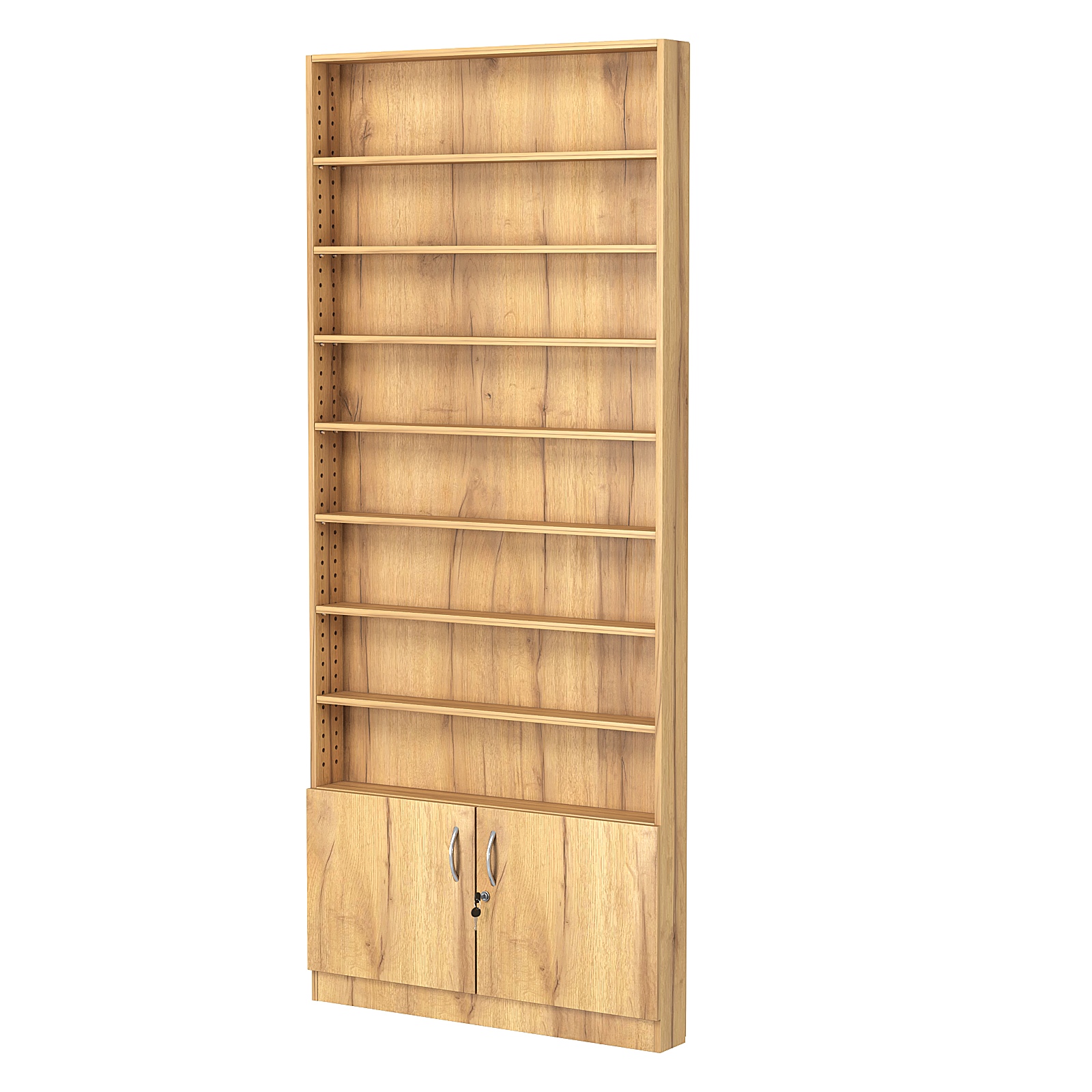 Стеллаж из ДСП с 7-ю полками 100x900 мм серии LEVEL-7 №8 (З/C - ДВП) Дуб Золотистый