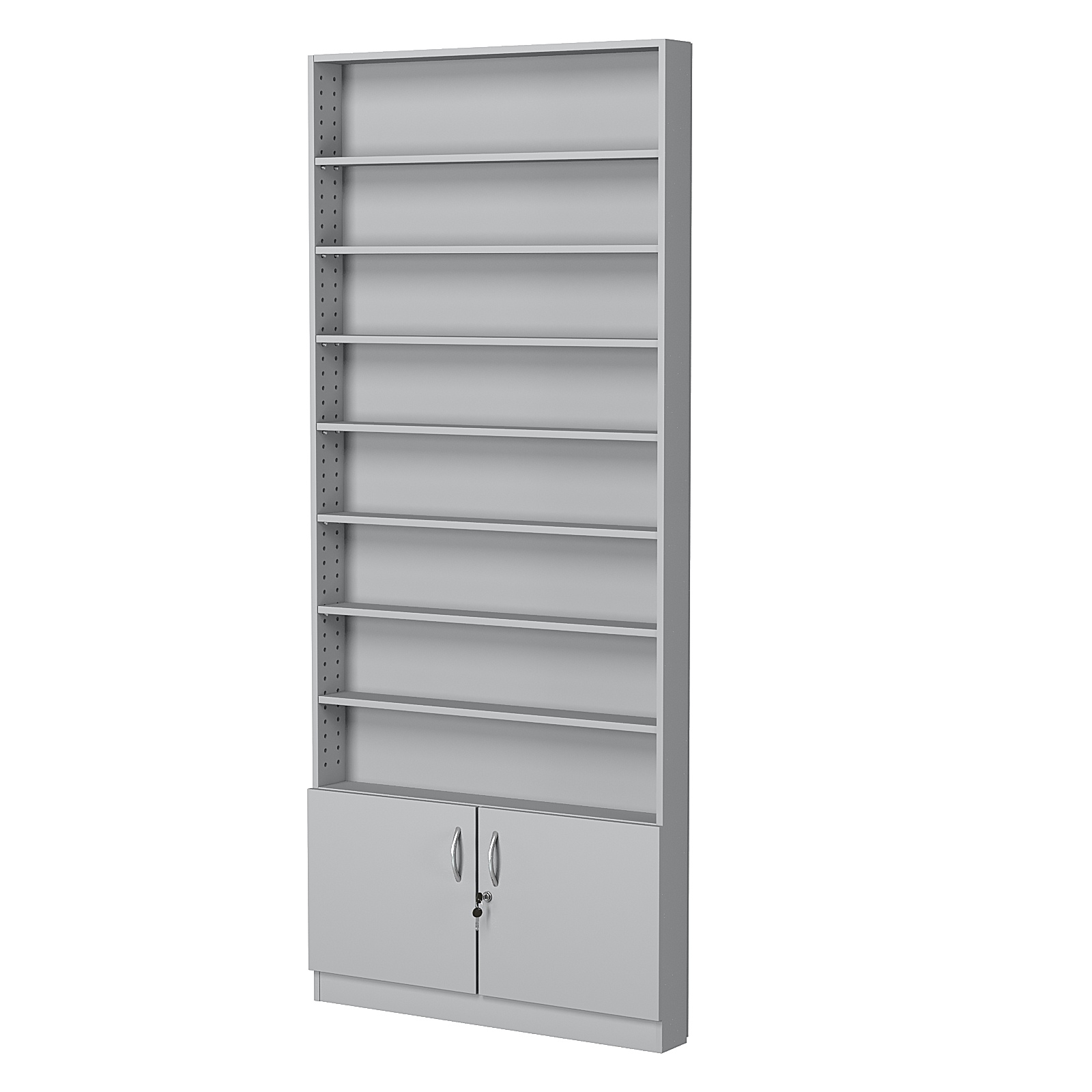 Стеллаж из ДСП с 7-ю полками 100x900 мм серии LEVEL-7 №8 (З/C - ДВП) Серый