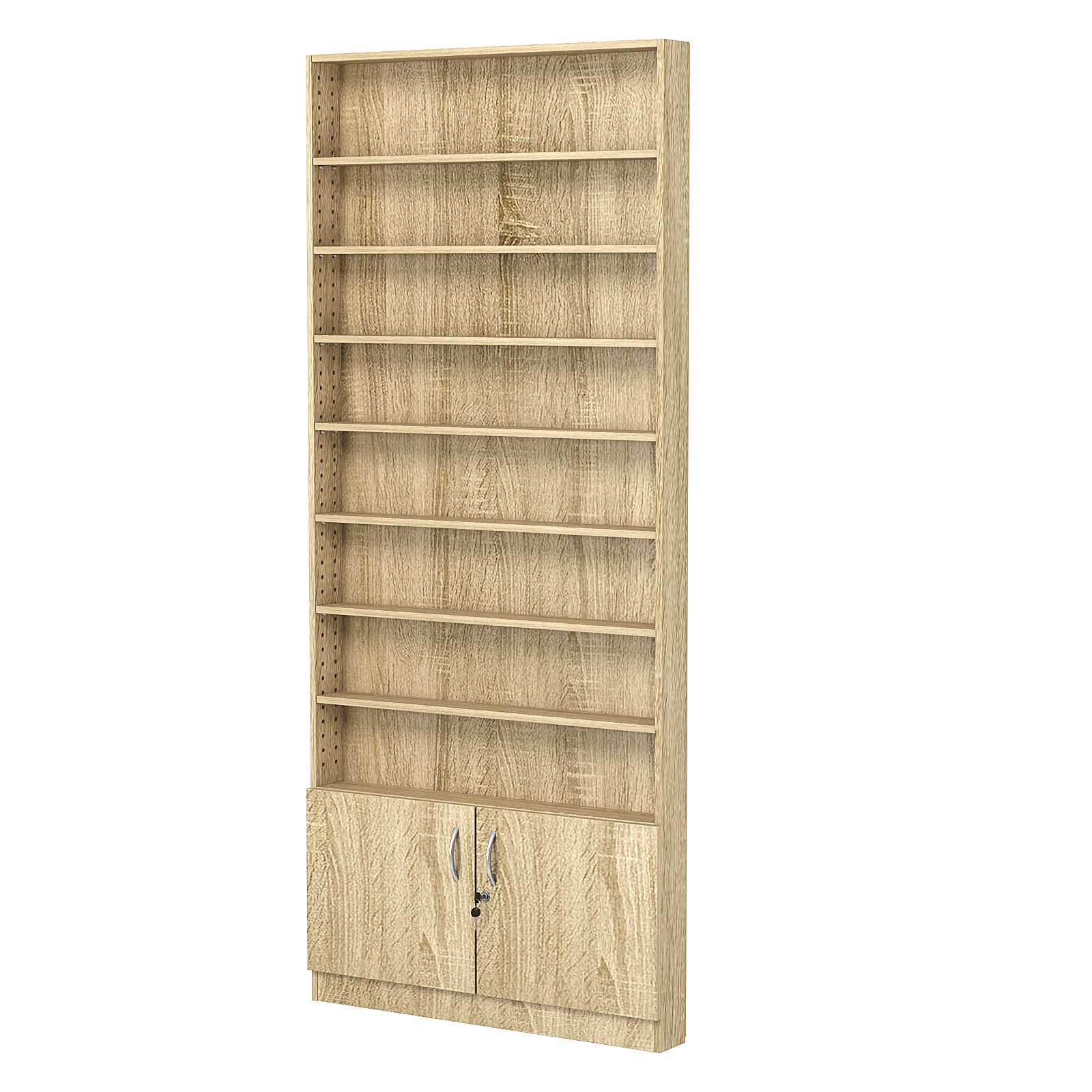 Стеллаж из ДСП с 7-ю полками 100x900 мм серии LEVEL-7 №8 (З/C - ДВП) Дуб Сонома