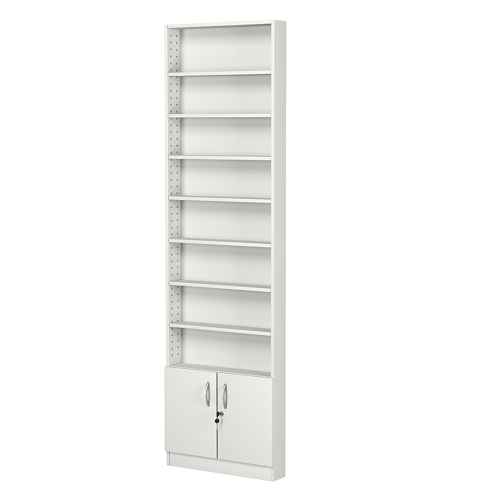 Стеллаж из ДСП с 8-ю полками 100x600 мм серии LEVEL-8 №1 (З/C - ДВП) Белый