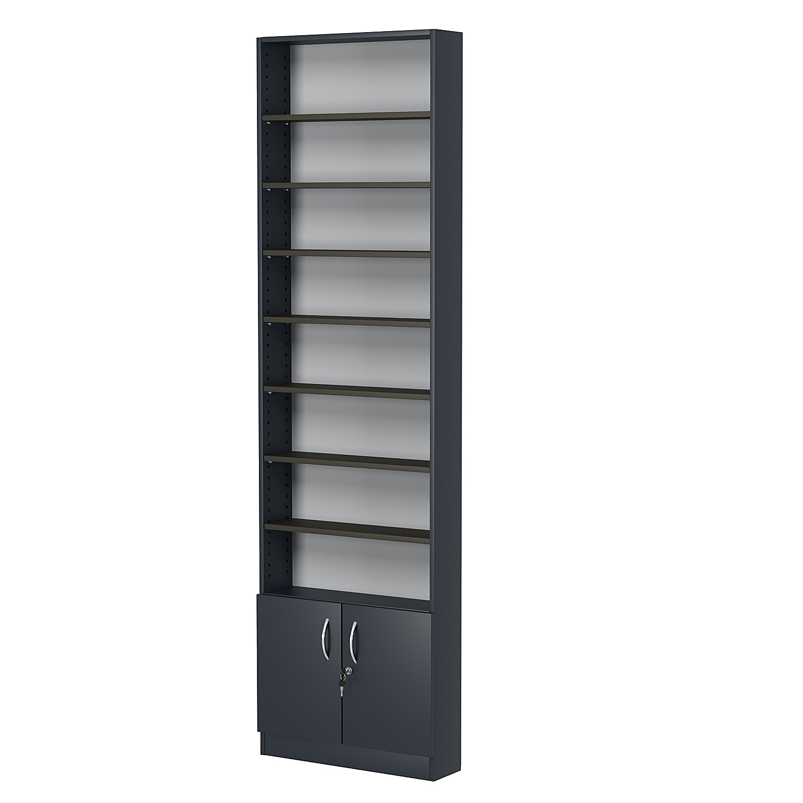 Стеллаж из ДСП с 8-ю полками 150x600 мм серии LEVEL-8 №2 (З/C - ДВП) Антрацит