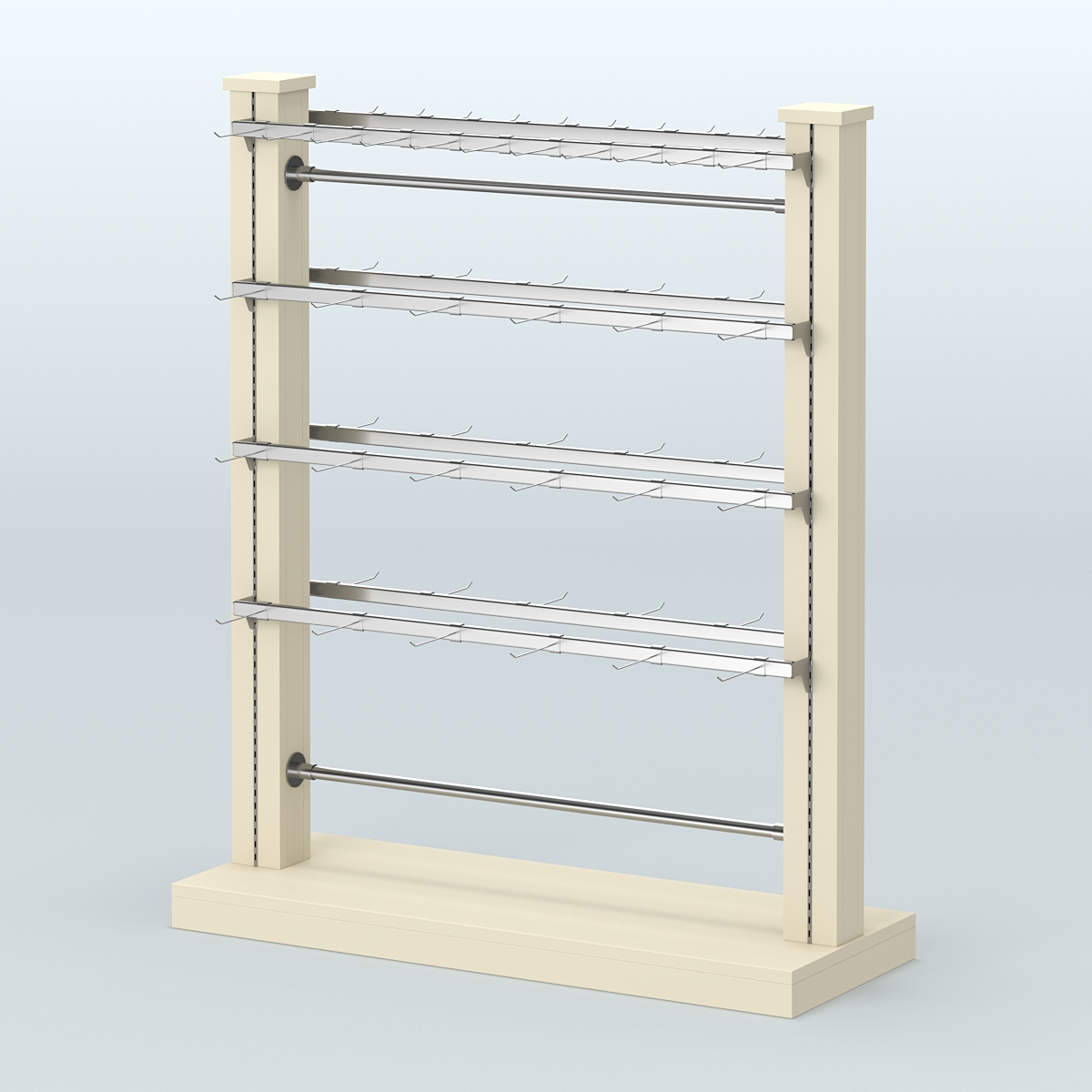 Островная система с перфорацией и пристенными поручнями под крючки с навеской №4 Крем Вайс