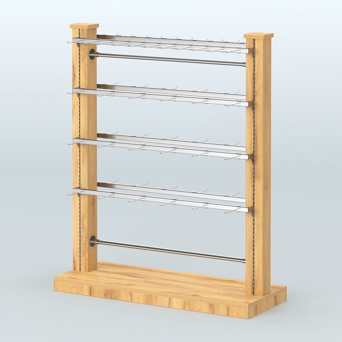 Островная система с перфорацией и пристенными поручнями под крючки с навеской №4 Дуб Золотистый